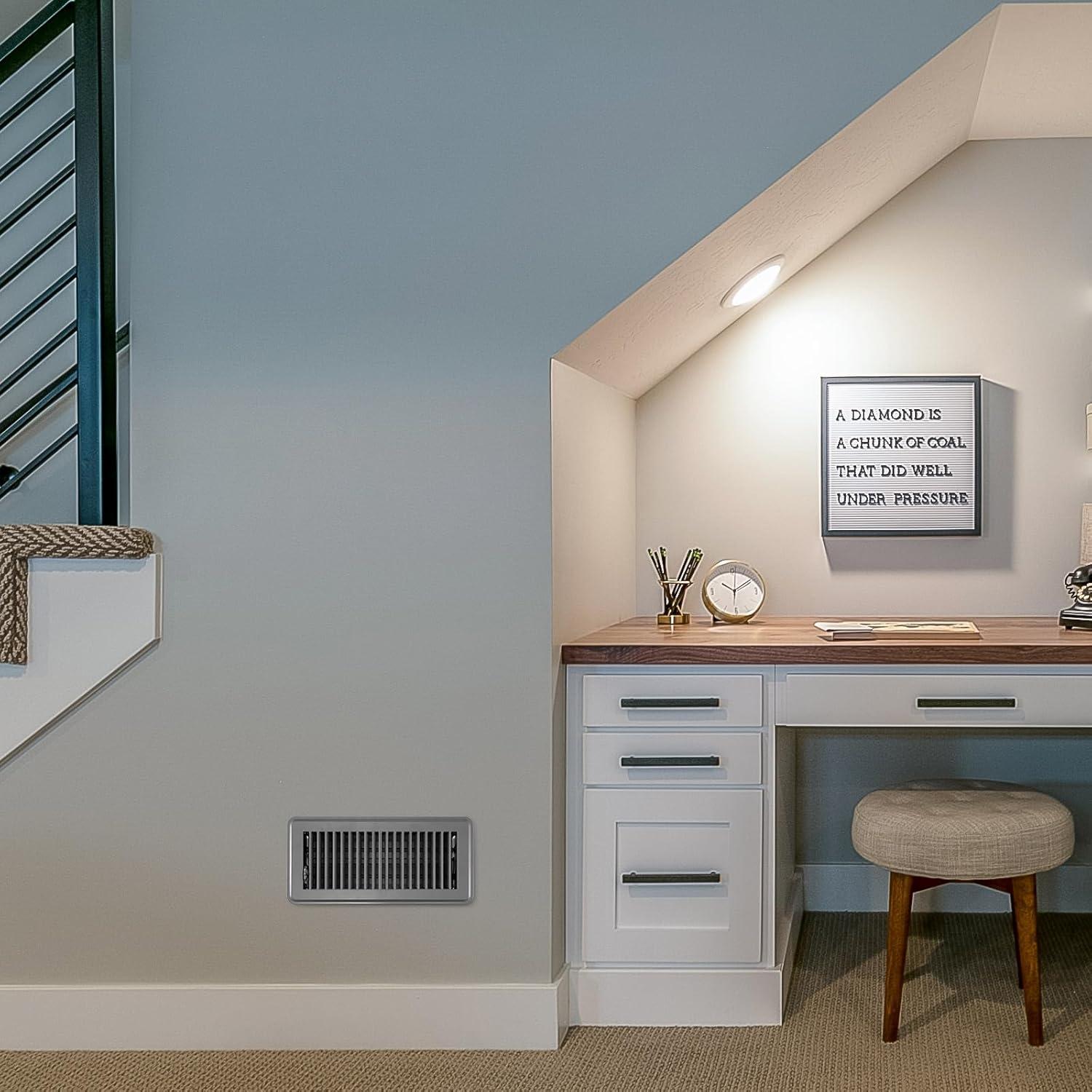 12 Cubiertas de Ventilación de Piso Fumete 4x10" Gris Oscuro