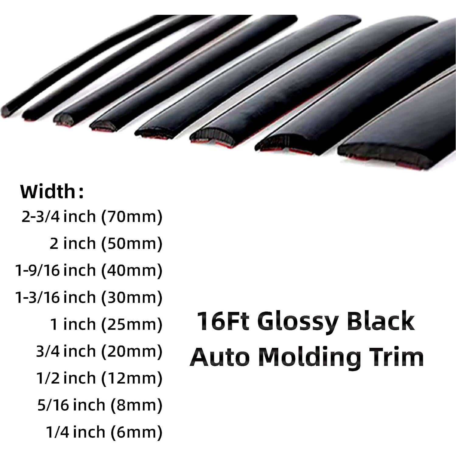 Moldura de Automóvil NANSH 16Ft Negra Brillante 25mm Universal