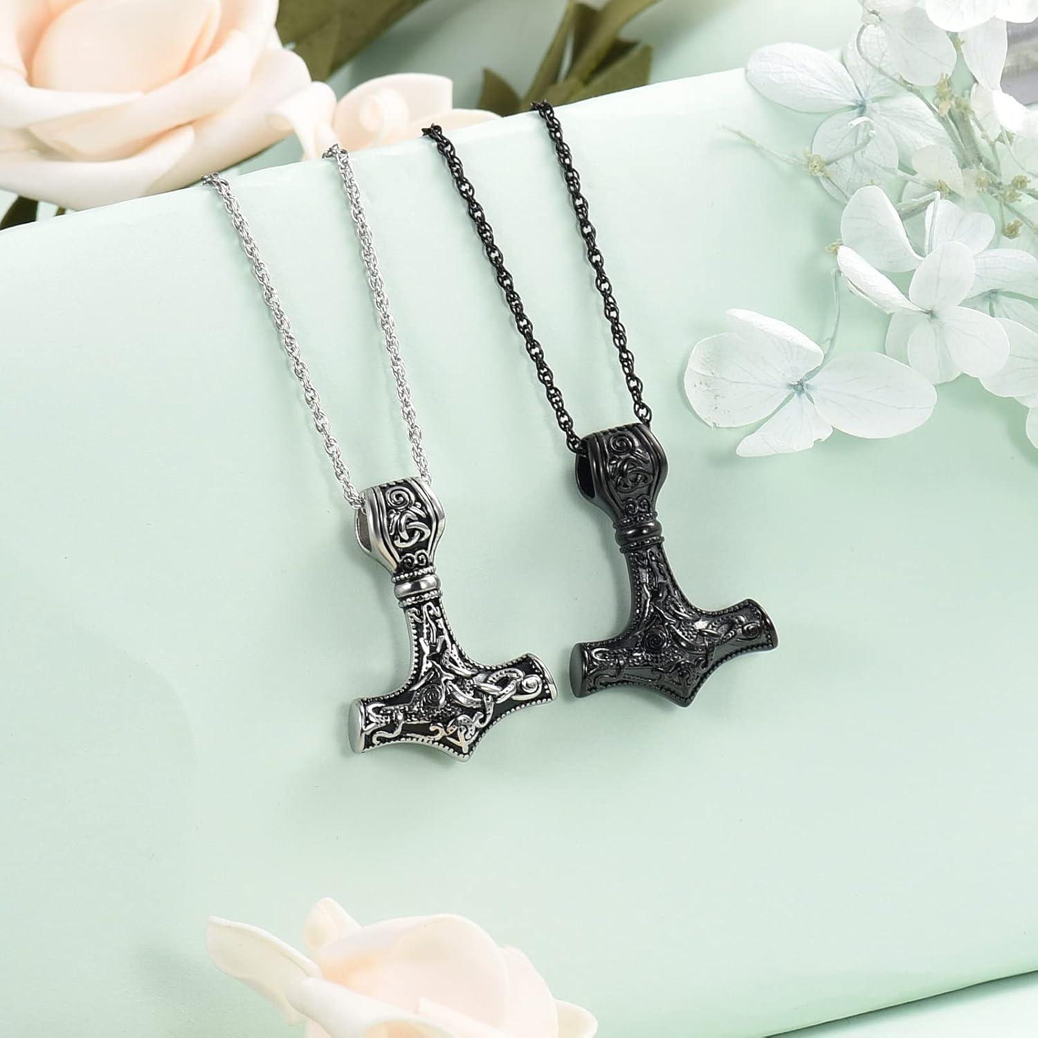 Collar de Urna Martillo de Thor shajwo para Cenizas 3x4cm