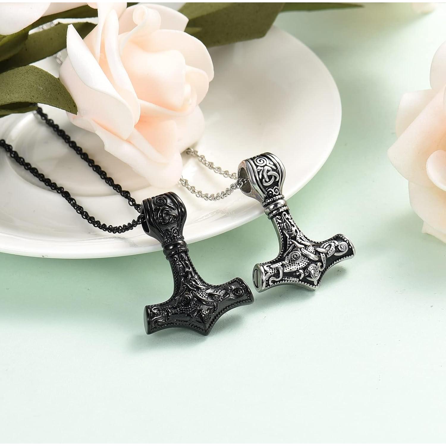 Collar de Urna Martillo de Thor shajwo para Cenizas 3x4cm