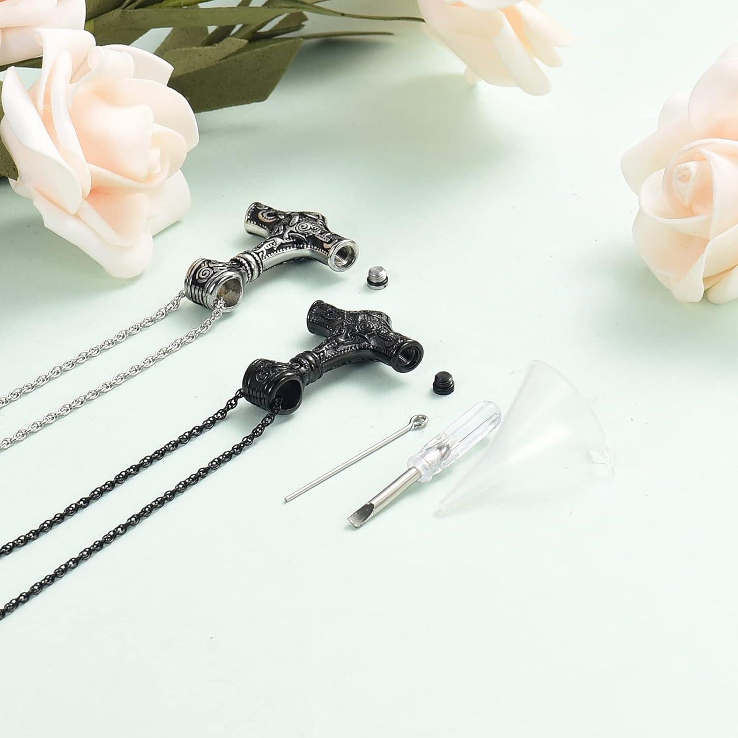 Collar de Urna Martillo de Thor shajwo para Cenizas 3x4cm