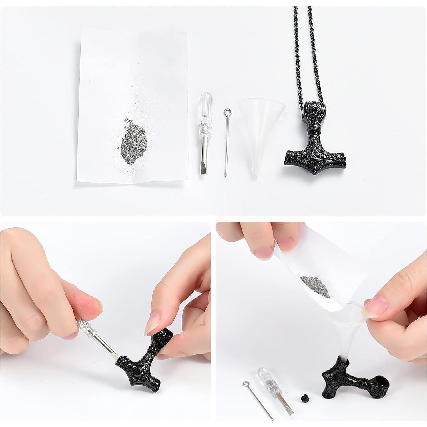 Collar de Urna Martillo de Thor shajwo para Cenizas 3x4cm