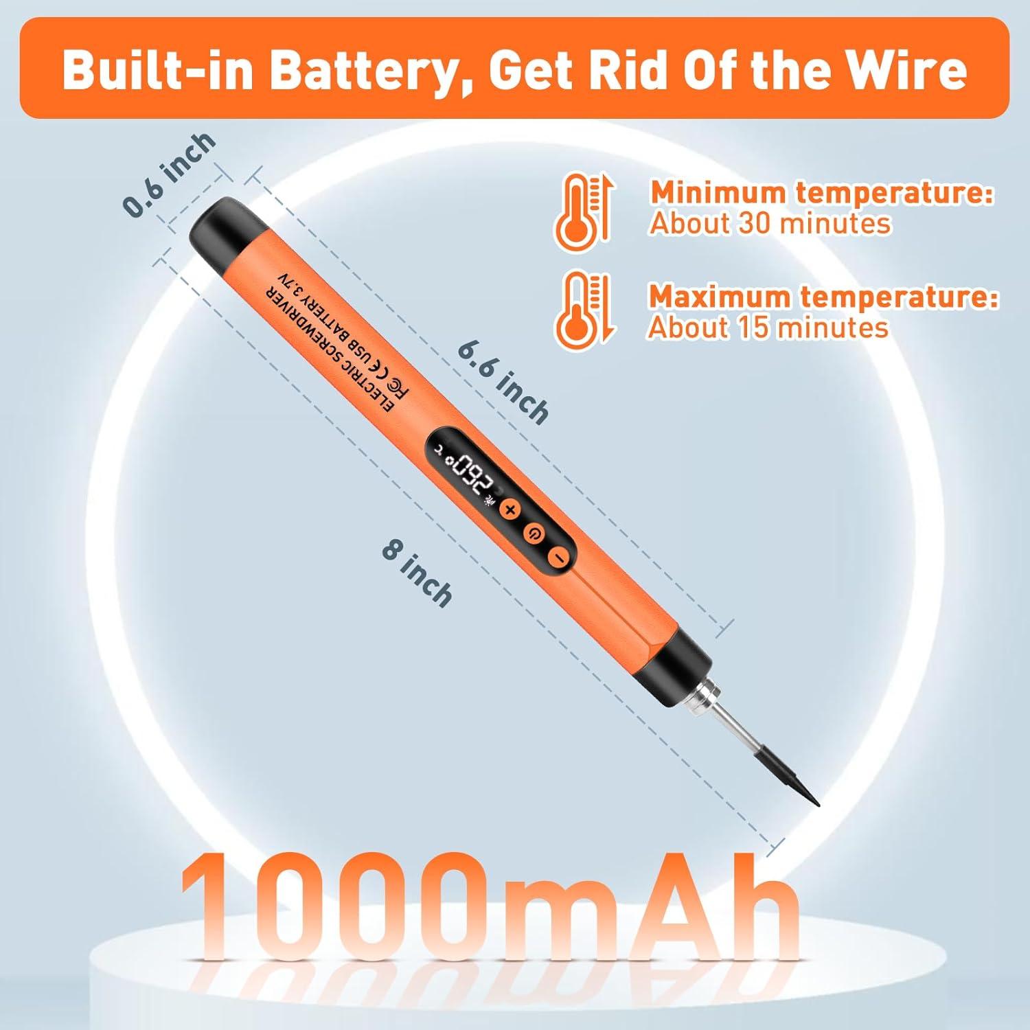 Kit de Soldador Inalámbrico Qyvorae 15W USB Portátil Naranja