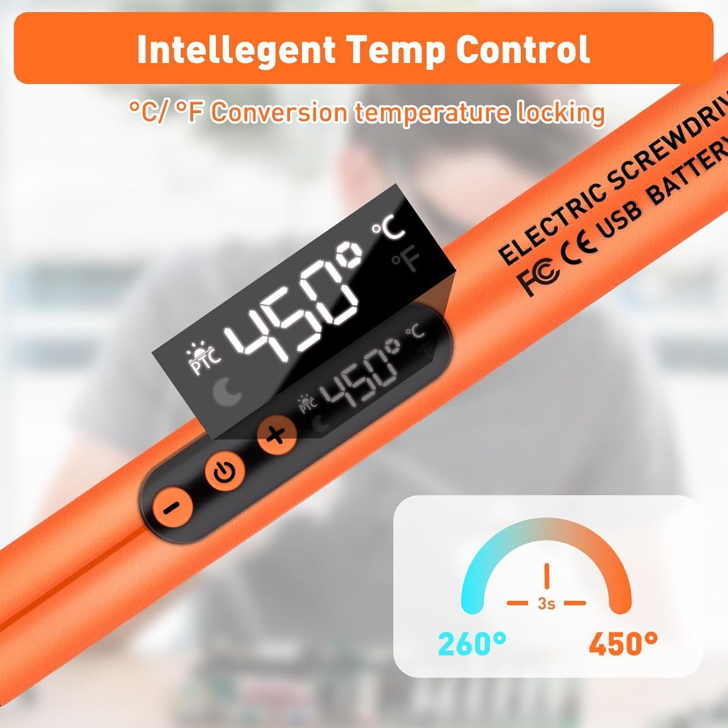 Kit de Soldador Inalámbrico Qyvorae 15W USB Portátil Naranja