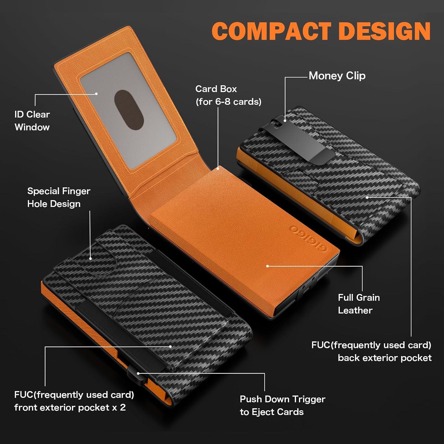 Billetera GIGIGO Minimalista para Hombres con Bloqueo RFID