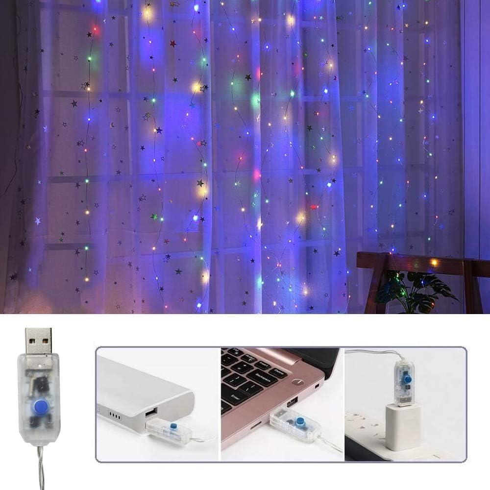 Luces de Cuerda LED Jezoll 300 luces Multicolor 2.99x2.99m