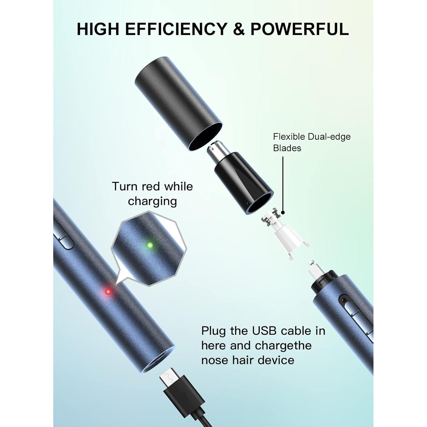 Recortador de Vello Nasal y Auricular AHHFEI USB Recargable
