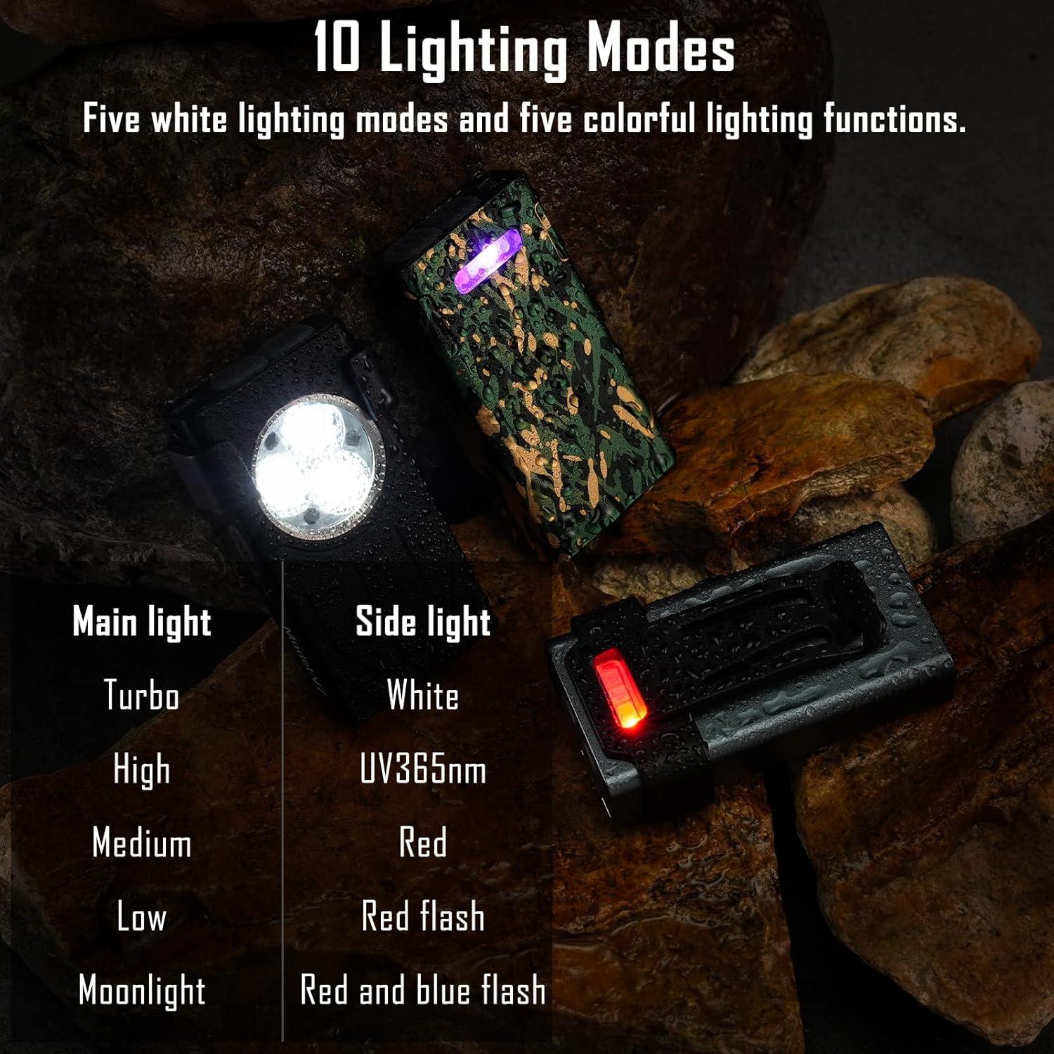 Linterna EDC Sayram 1100 Lúmenes Recargable Gris