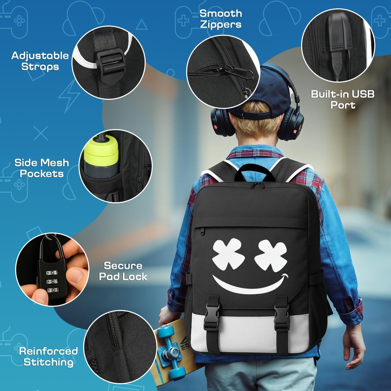 Mochila Escolar 3 en 1 Glowindark Impermeable con USB 35L