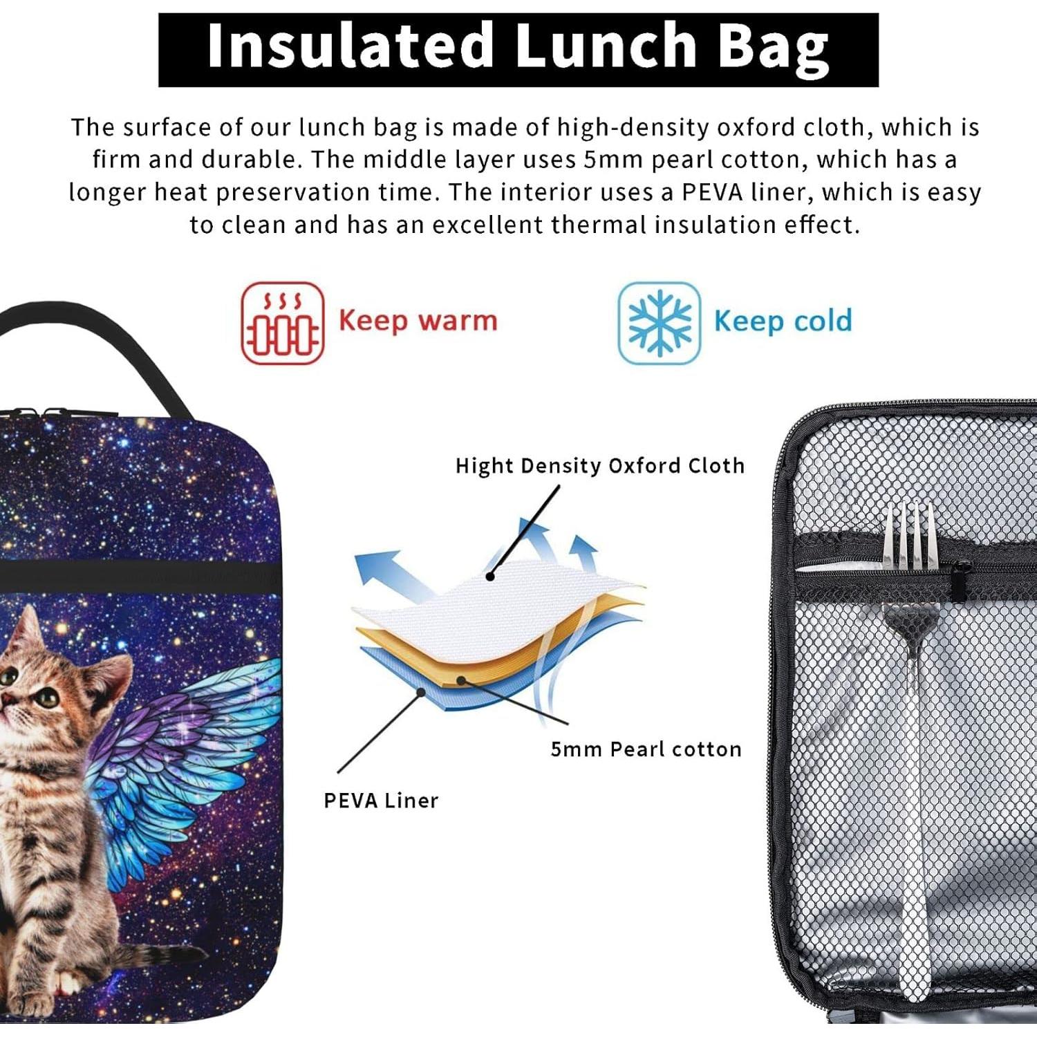 Bolsa de Almuerzo Aislada SARA NELL Gato 25.4x20.3cm