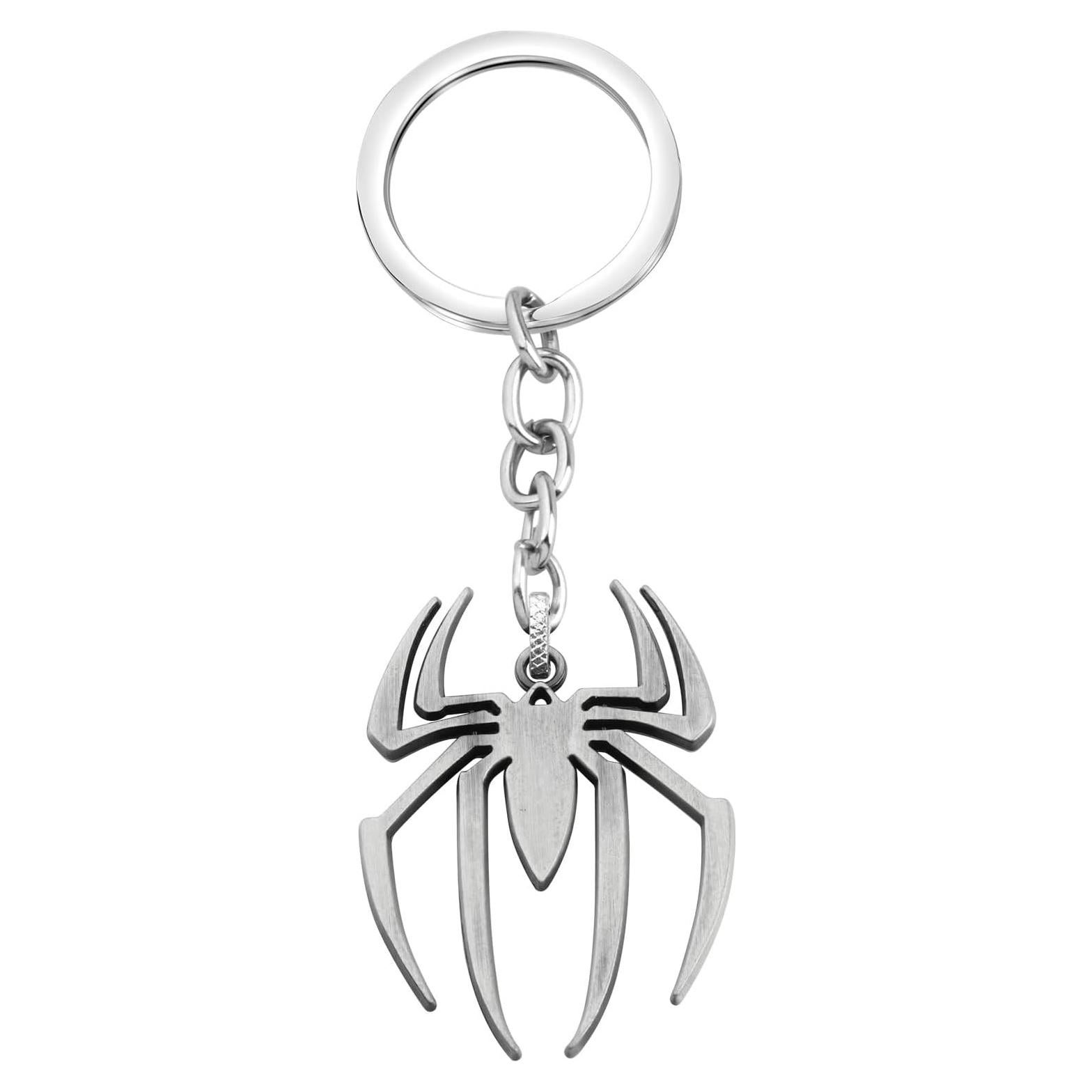 Llavero Araña FUSTMW Joyería de Acero Inoxidable Plata 3 cm