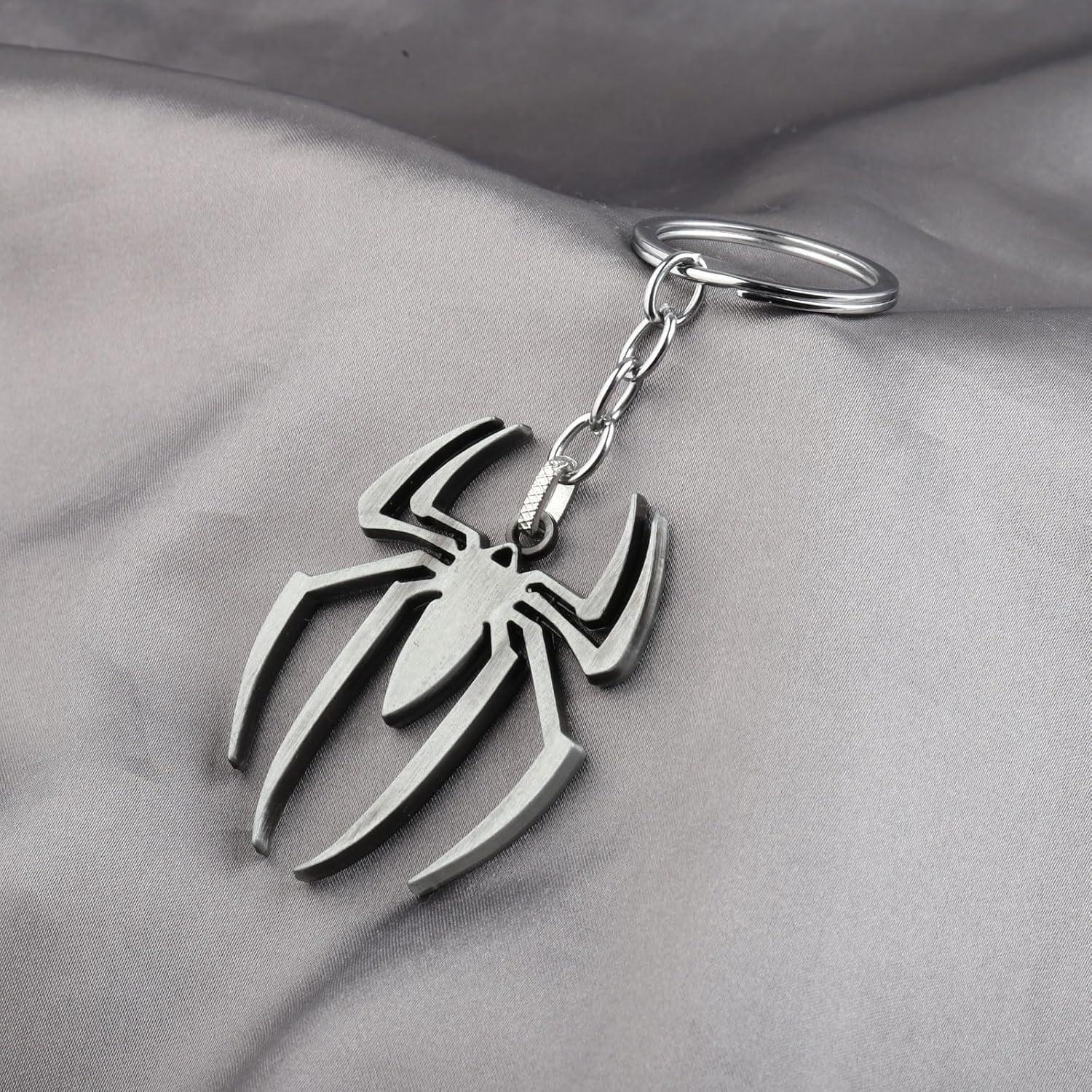 Llavero Araña FUSTMW Joyería de Acero Inoxidable Plata 3 cm