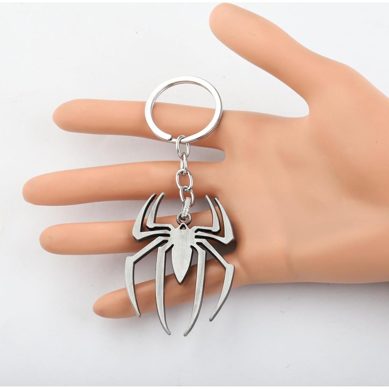 Llavero Araña FUSTMW Joyería de Acero Inoxidable Plata 3 cm
