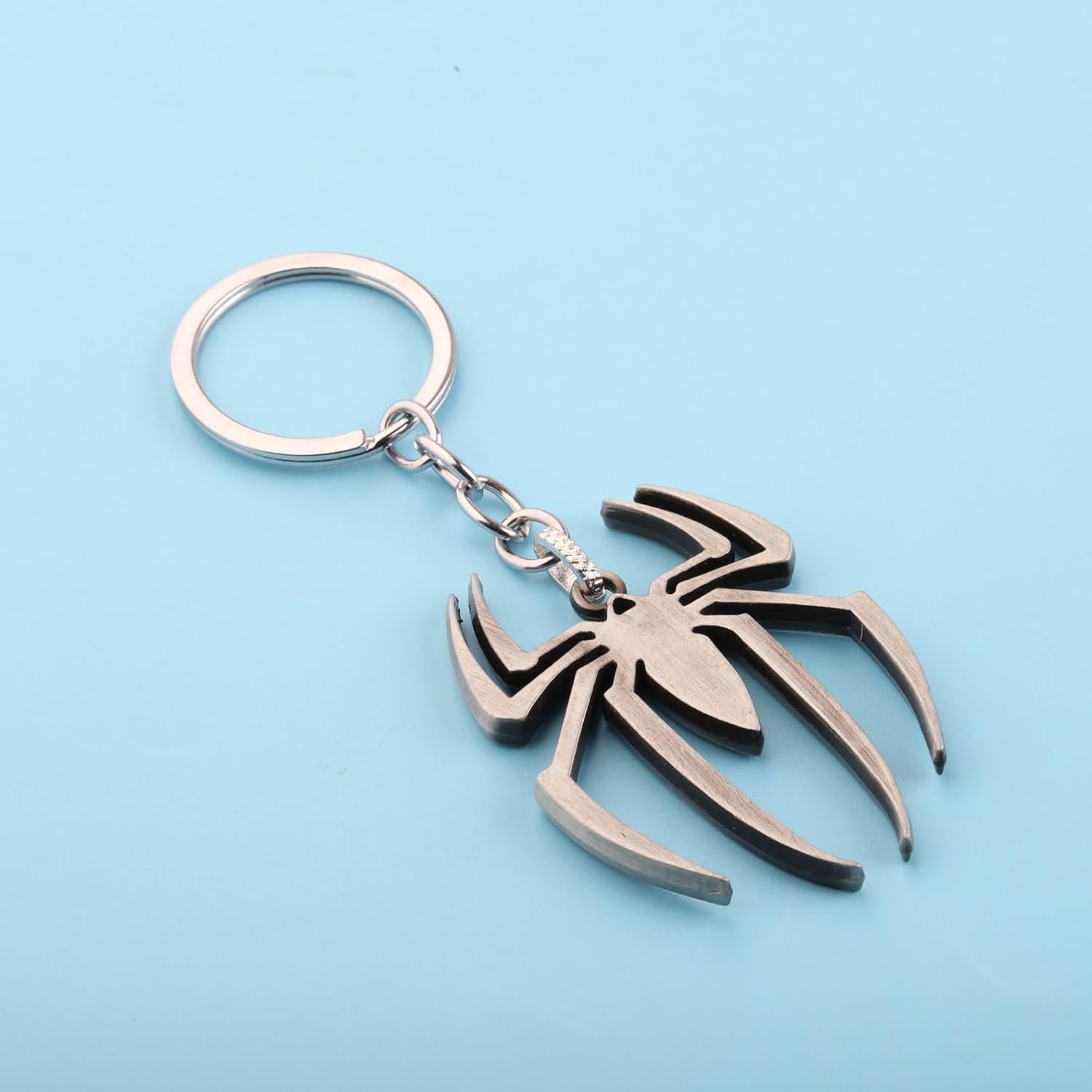 Llavero Araña FUSTMW Joyería de Acero Inoxidable Plata 3 cm