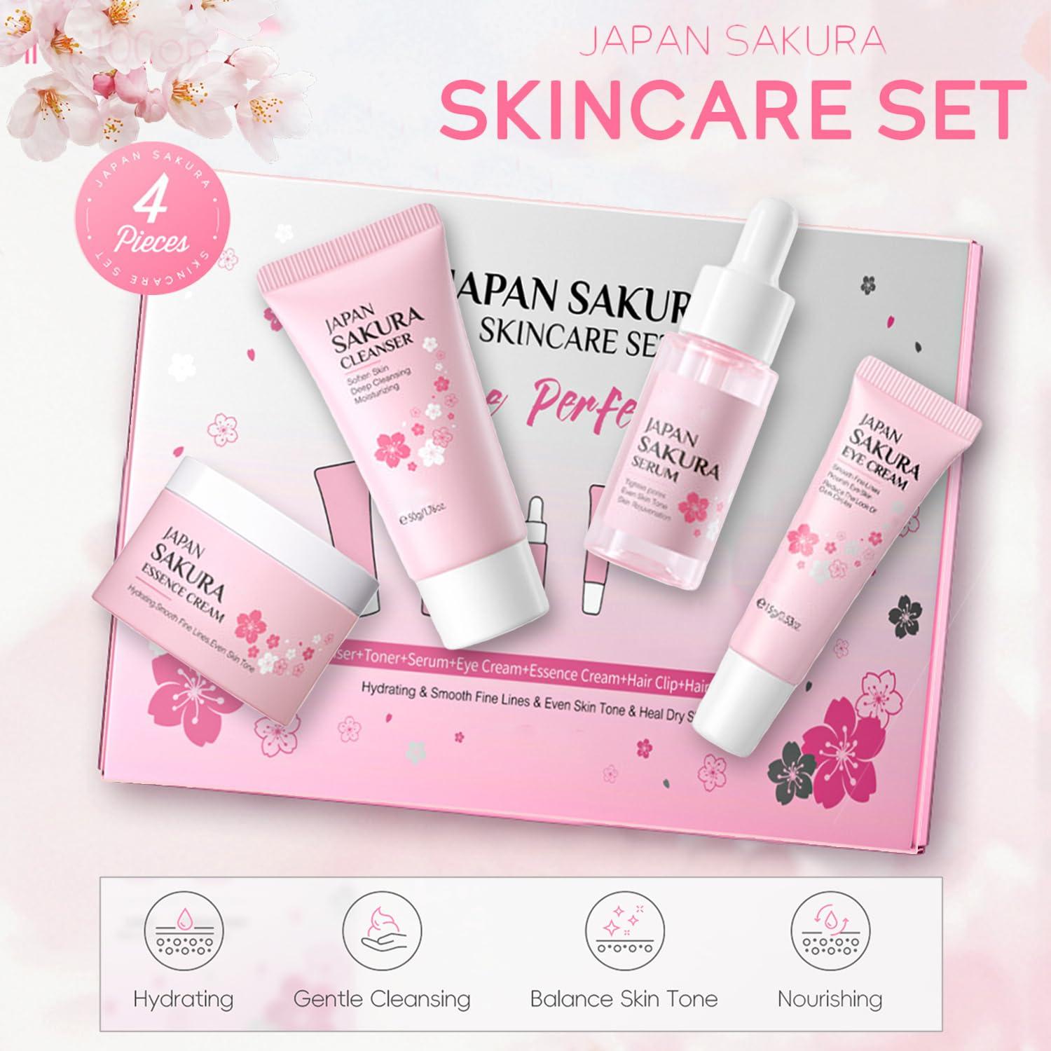 Kit de Cuidado de la Piel JAPAN SAKURA 4 Piezas Hidratante