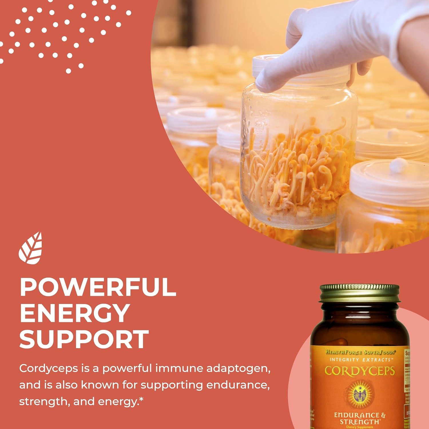 Cápsulas de Cordyceps HealthForce SuperFoods - 90 Veganas