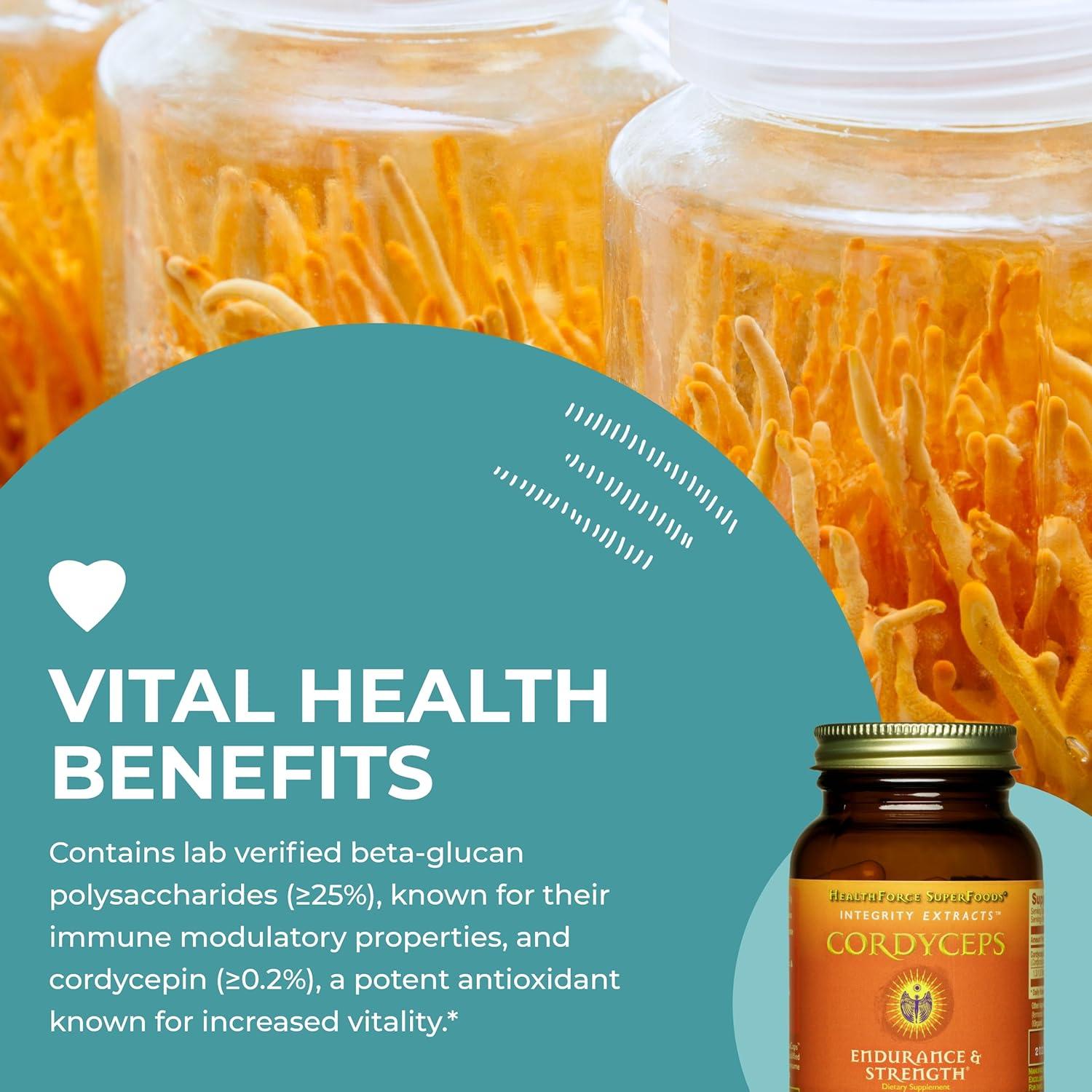 Cápsulas de Cordyceps HealthForce SuperFoods - 90 Veganas