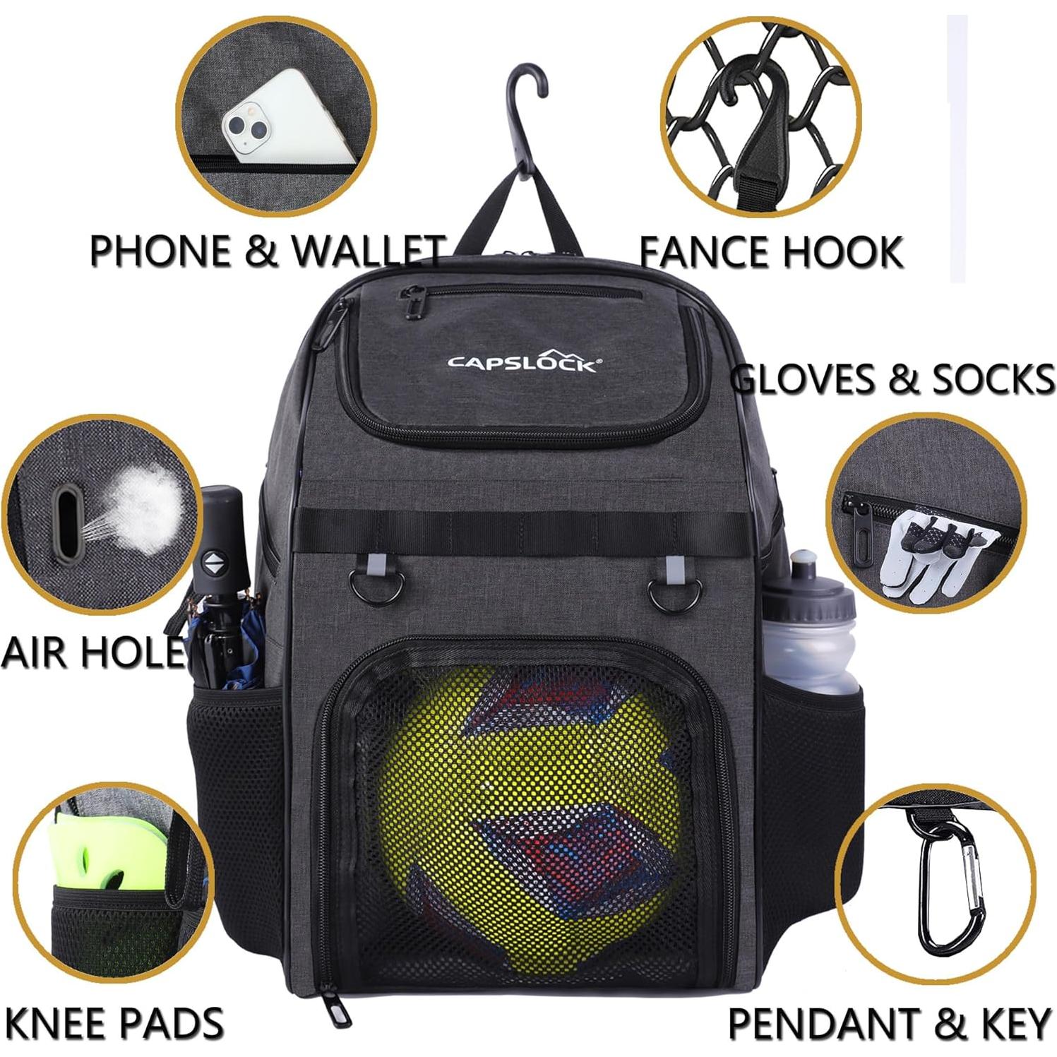 Mochila de Fútbol CapsLock Bask-001 con Compartimento para Botas