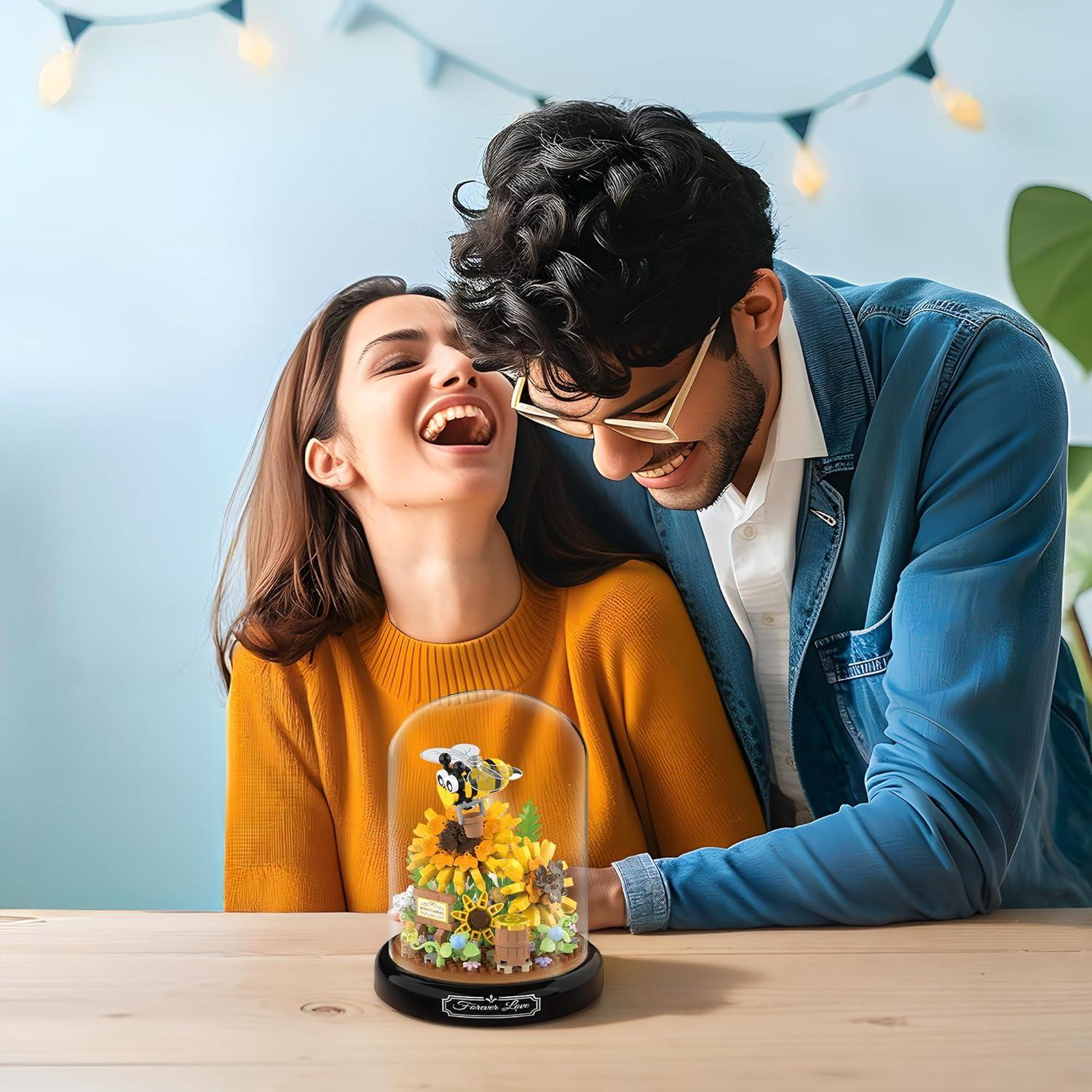 Conjunto de Bloques de Construcción HI-REEKE Ramo Girasol 548 Piezas