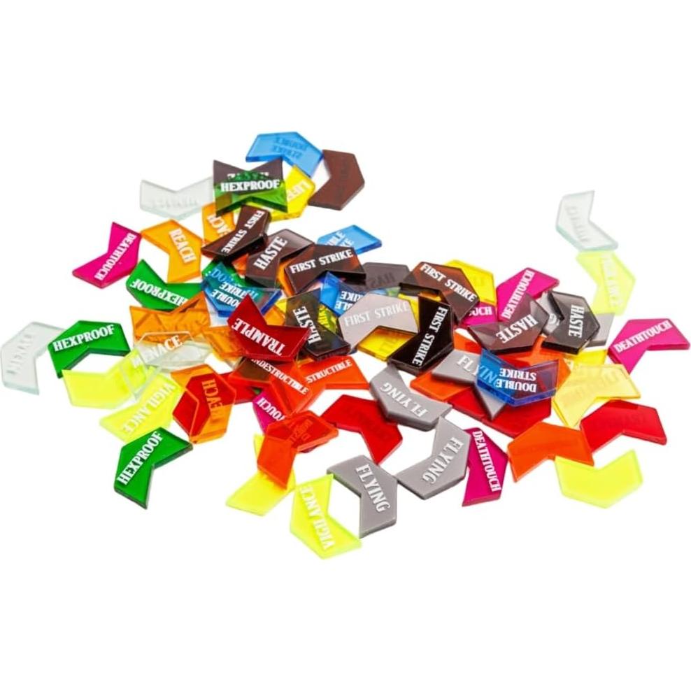 72 Contadores de Palabras Clave MTG PUGED con Caja Transparente