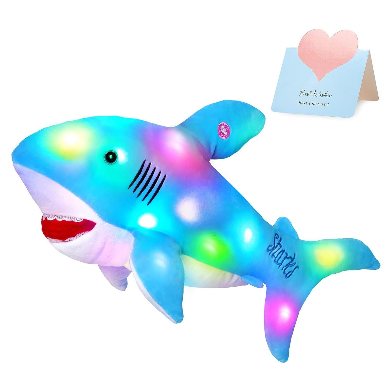 Tiburón de Peluche LED BSTAOFY 50.8 cm Azul Suave