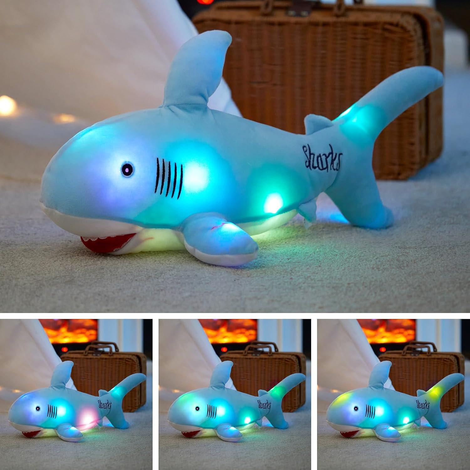 Tiburón de Peluche LED BSTAOFY 50.8 cm Azul Suave