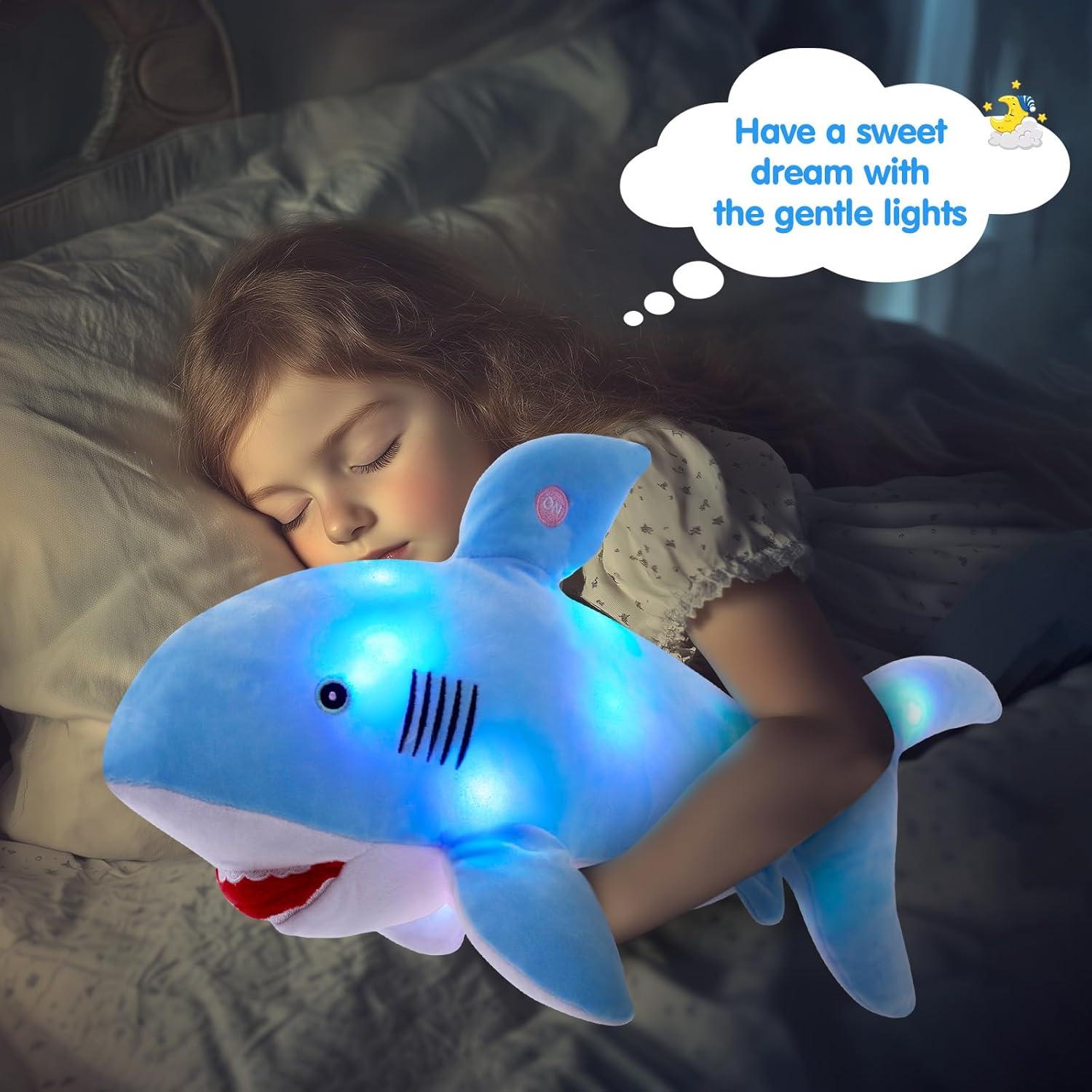 Tiburón de Peluche LED BSTAOFY 50.8 cm Azul Suave