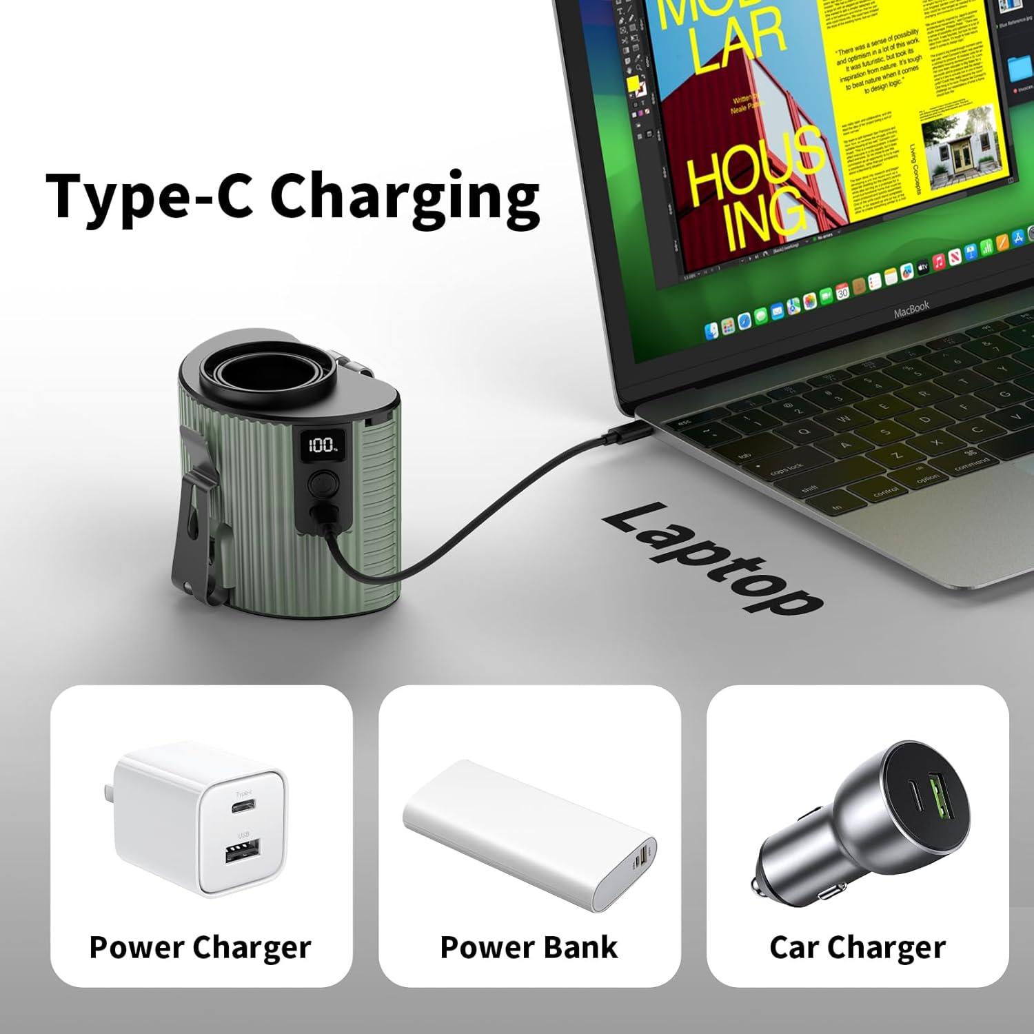 Ventilador Portátil Socool K20 4000mAh 5 Velocidades Naranja