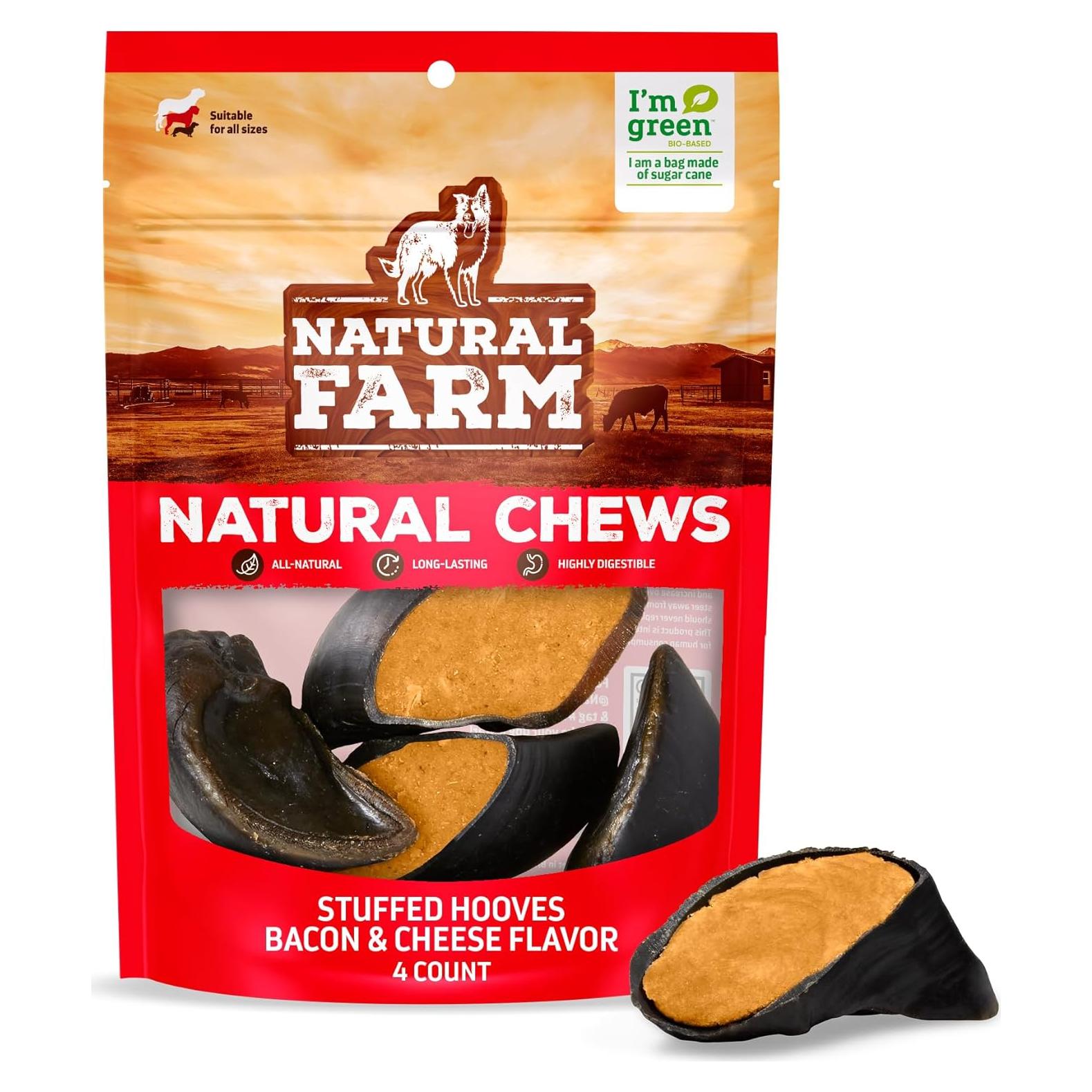 Pezuñas de tocino y queso Natural Farm - Paquete de 4