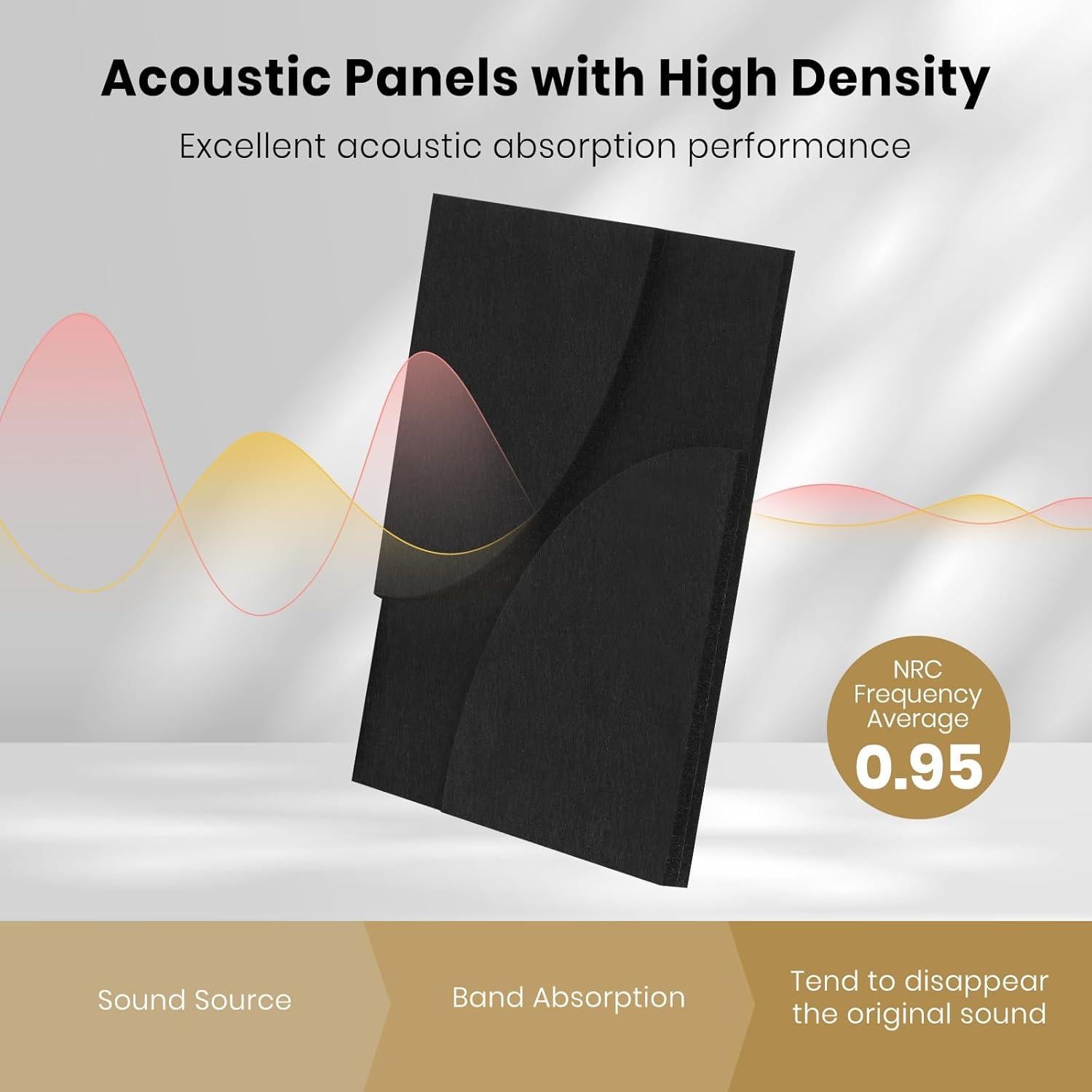 Paquete de 8 Paneles Acústicos QUEENLINK 30.48x30.48 cm