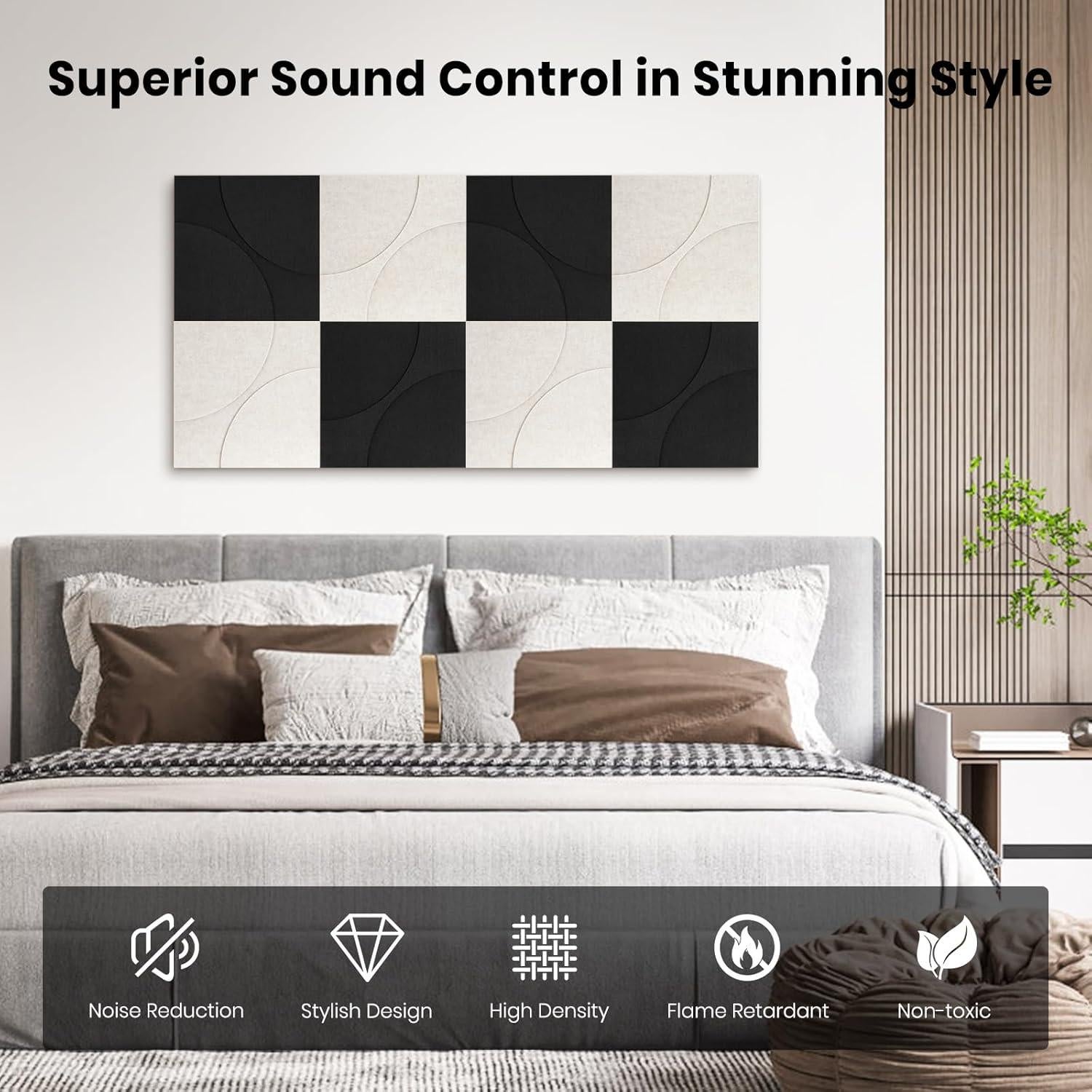 Paquete de 8 Paneles Acústicos QUEENLINK 30.48x30.48 cm