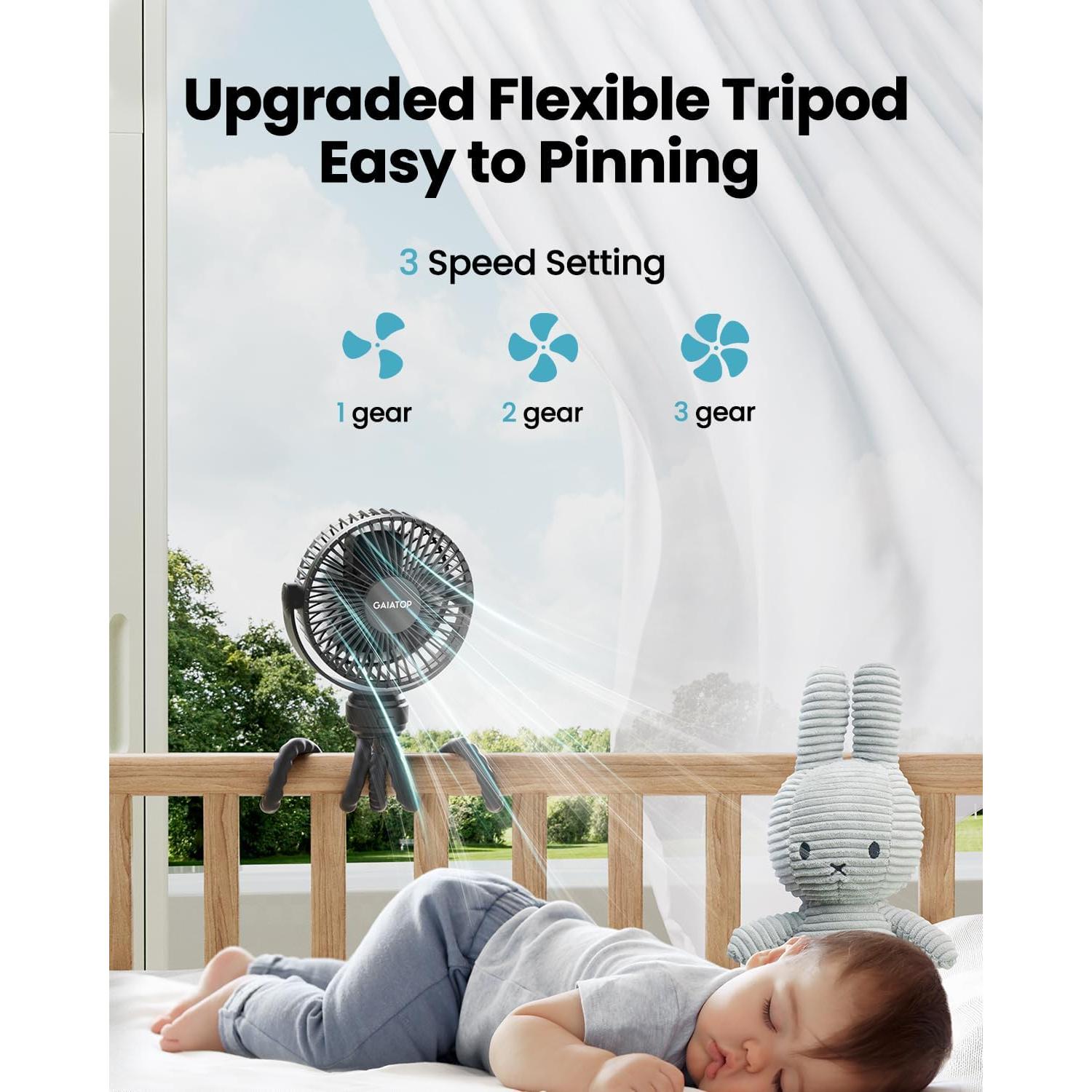 Ventilador Portátil Gaiatop SF40 Recargable 3 Velocidades