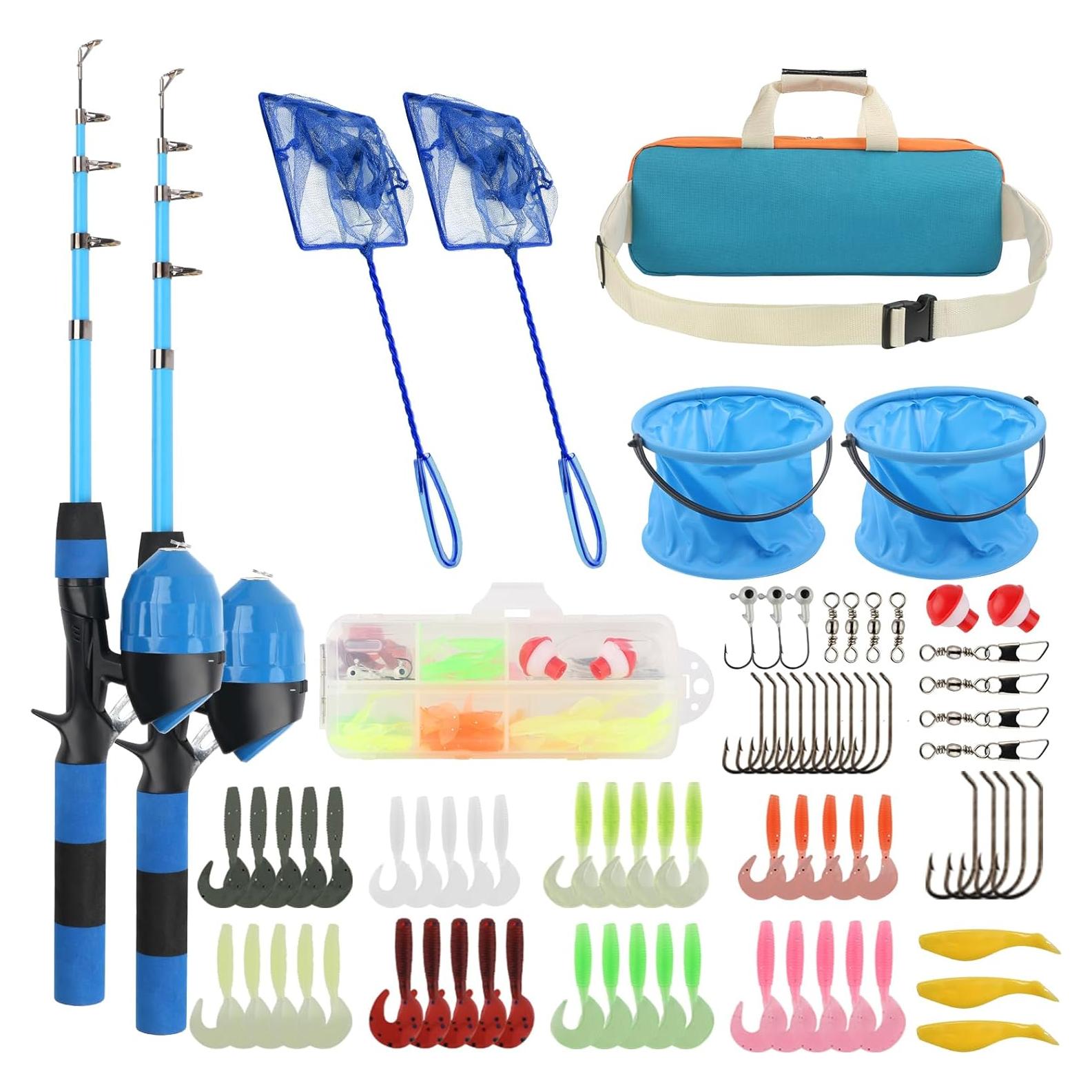 Combo de caña y carrete de pesca Mouhike 1.5m/1.8m para niños