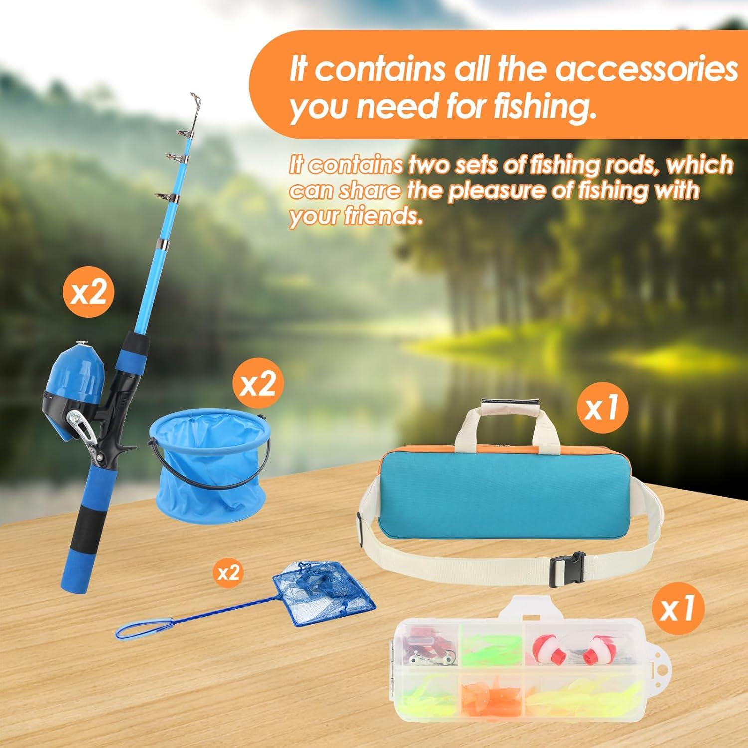 Combo de caña y carrete de pesca Mouhike 1.5m/1.8m para niños