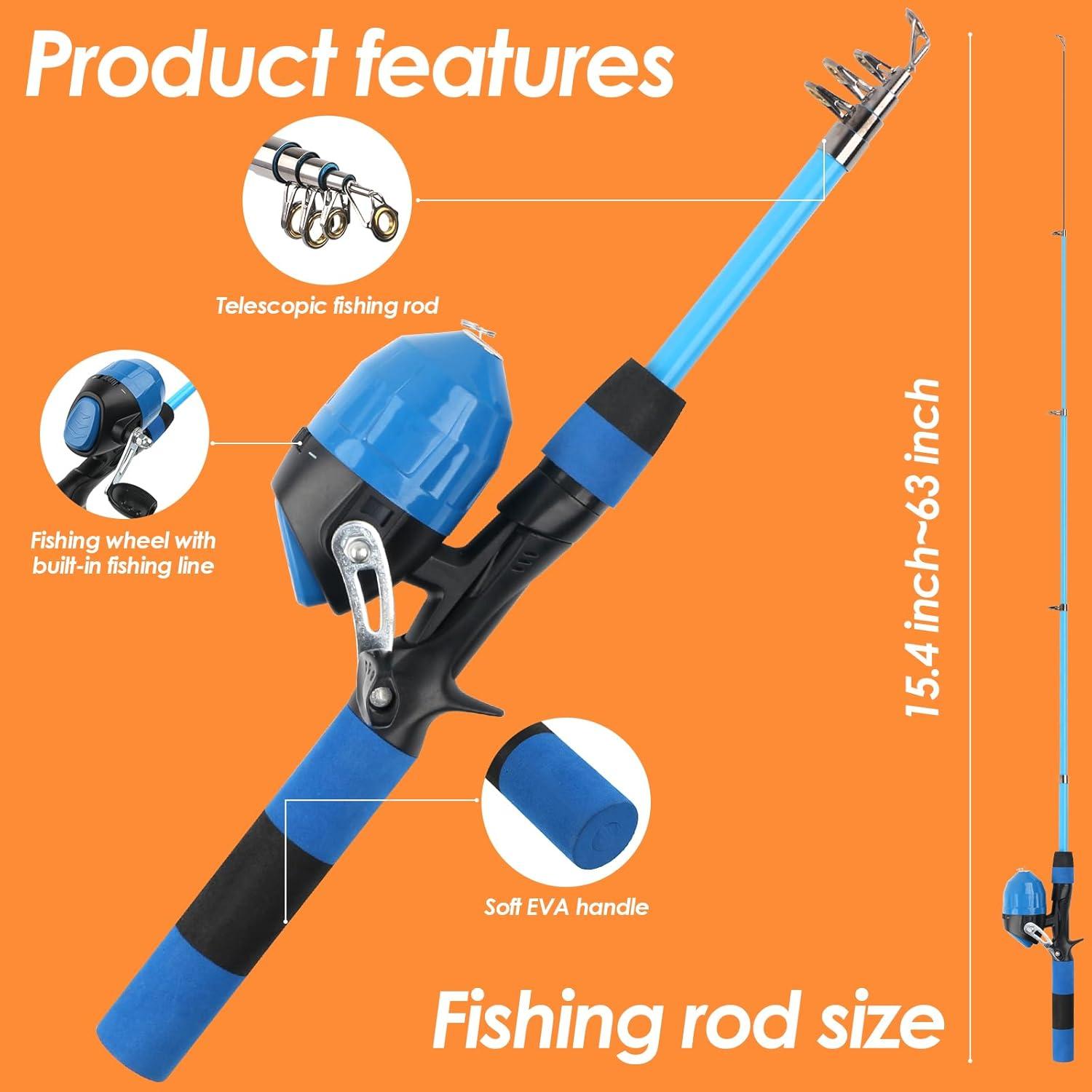 Combo de caña y carrete de pesca Mouhike 1.5m/1.8m para niños