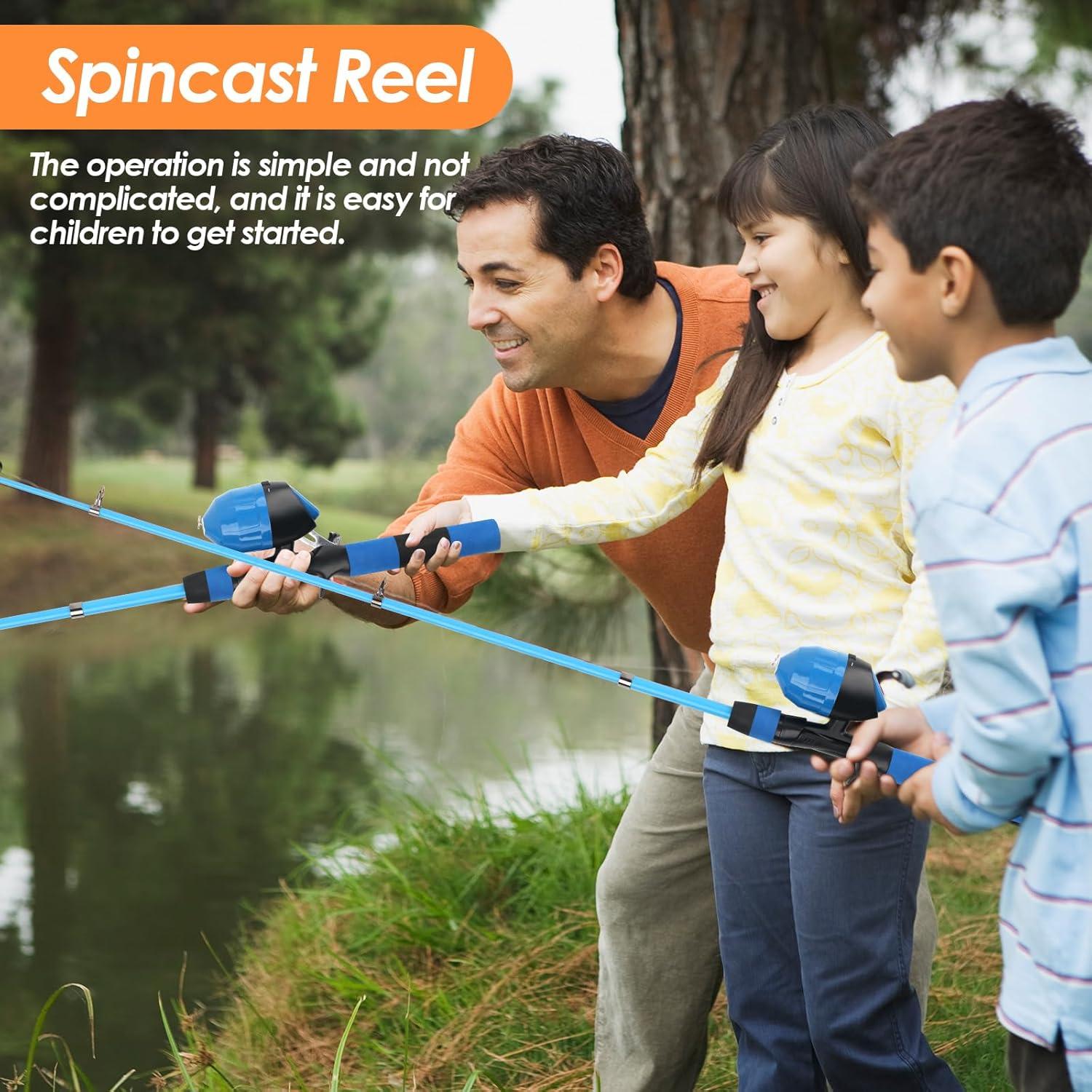 Combo de caña y carrete de pesca Mouhike 1.5m/1.8m para niños