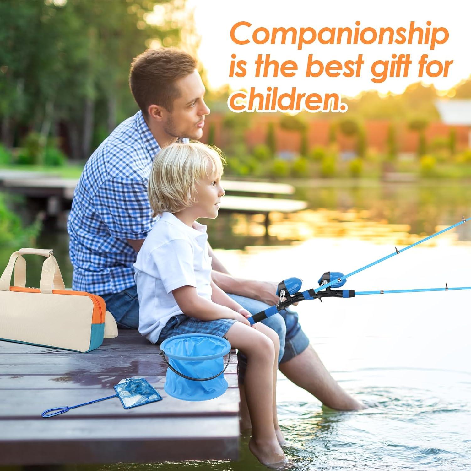 Combo de caña y carrete de pesca Mouhike 1.5m/1.8m para niños