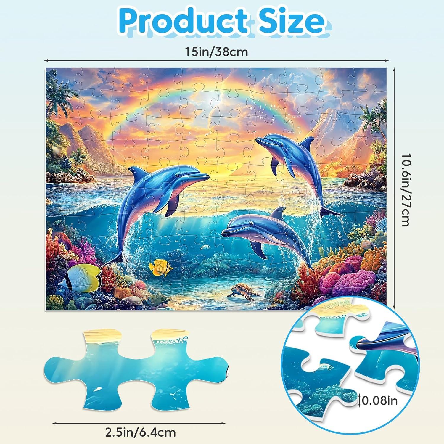 Paquete de 4 Rompecabezas Jeacirio 100 Piezas Niños 3-10 Años