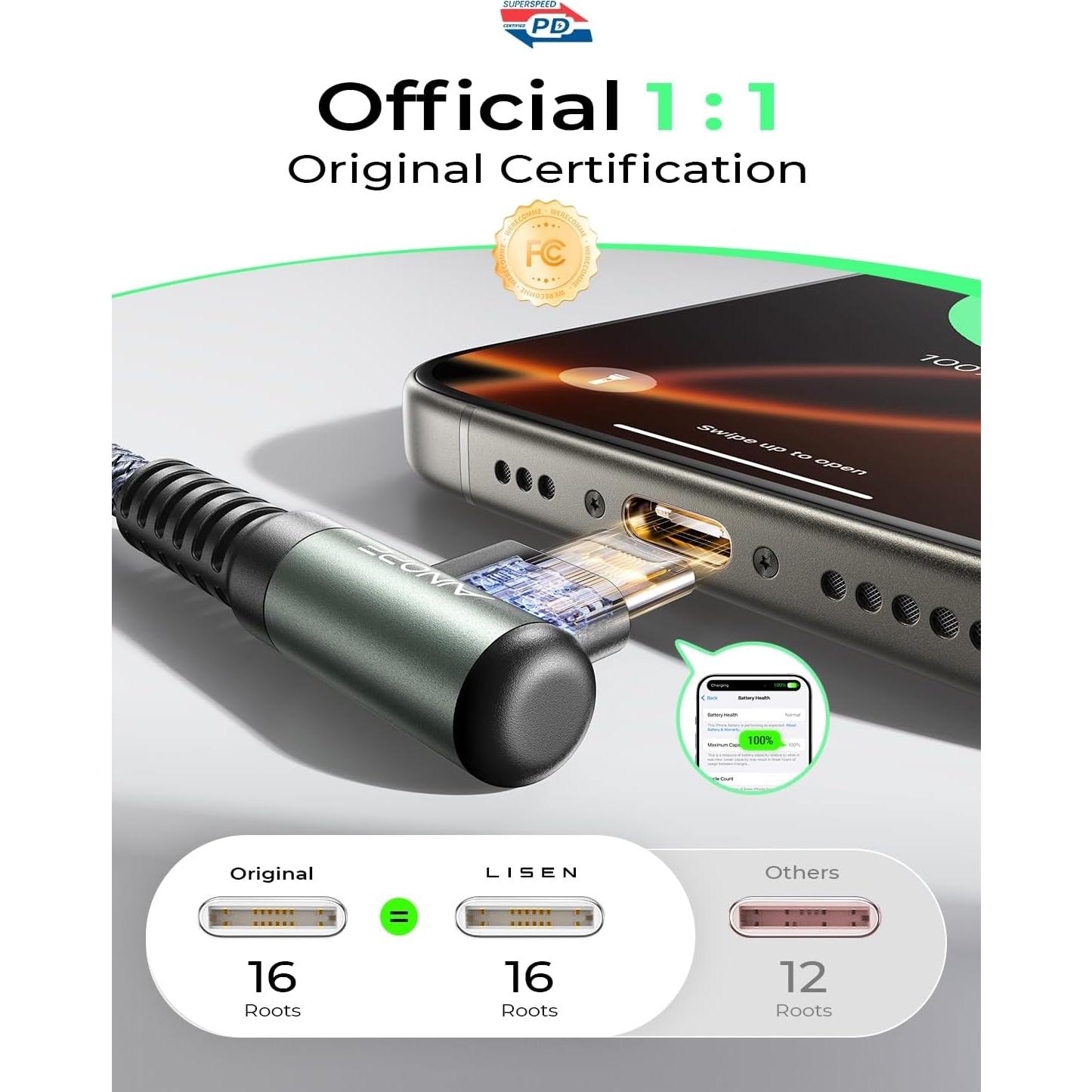 Cable USB C AINOPE 240W 3m Carga Rápida Tipo C iPhone 16