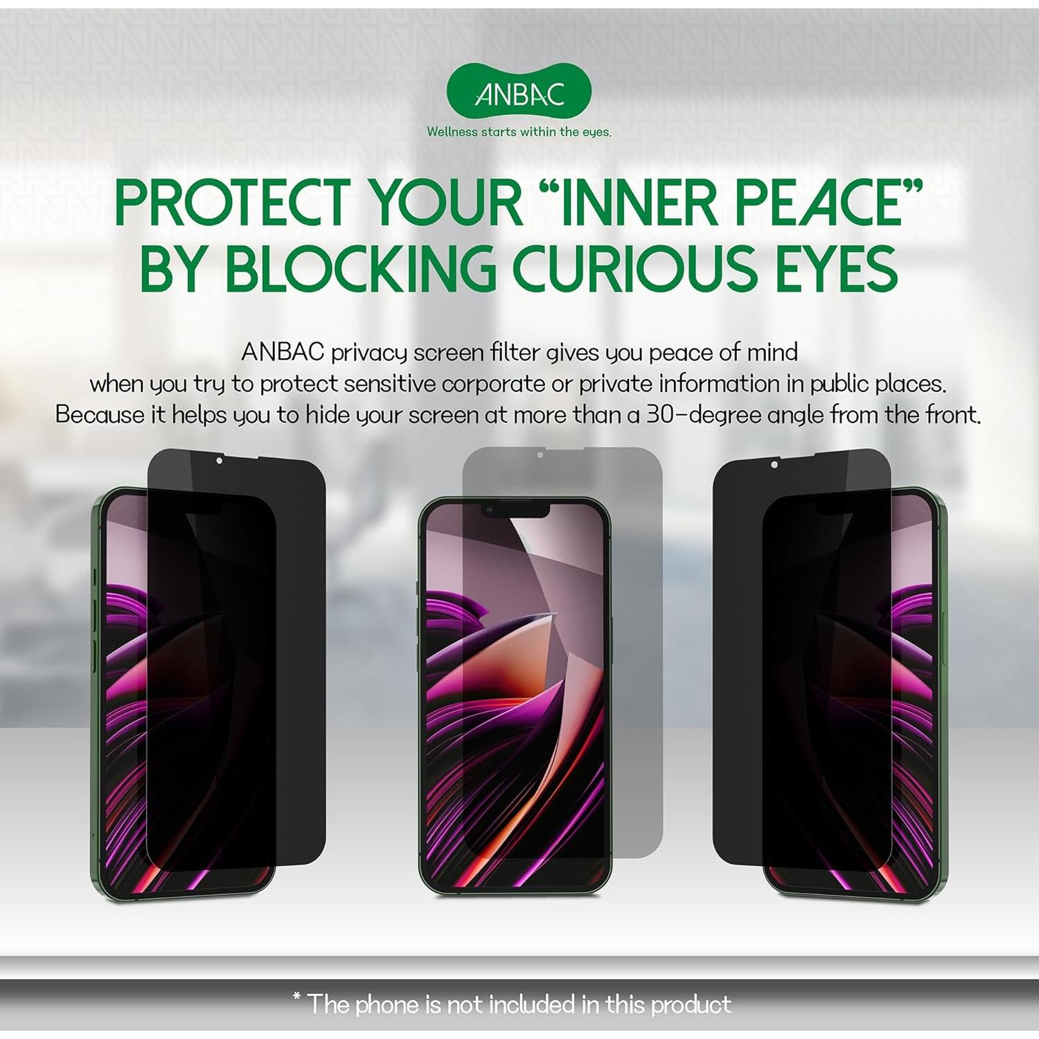 Protector de Pantalla Privado ANBAC para iPhone 14/13/13Pro 6.1"