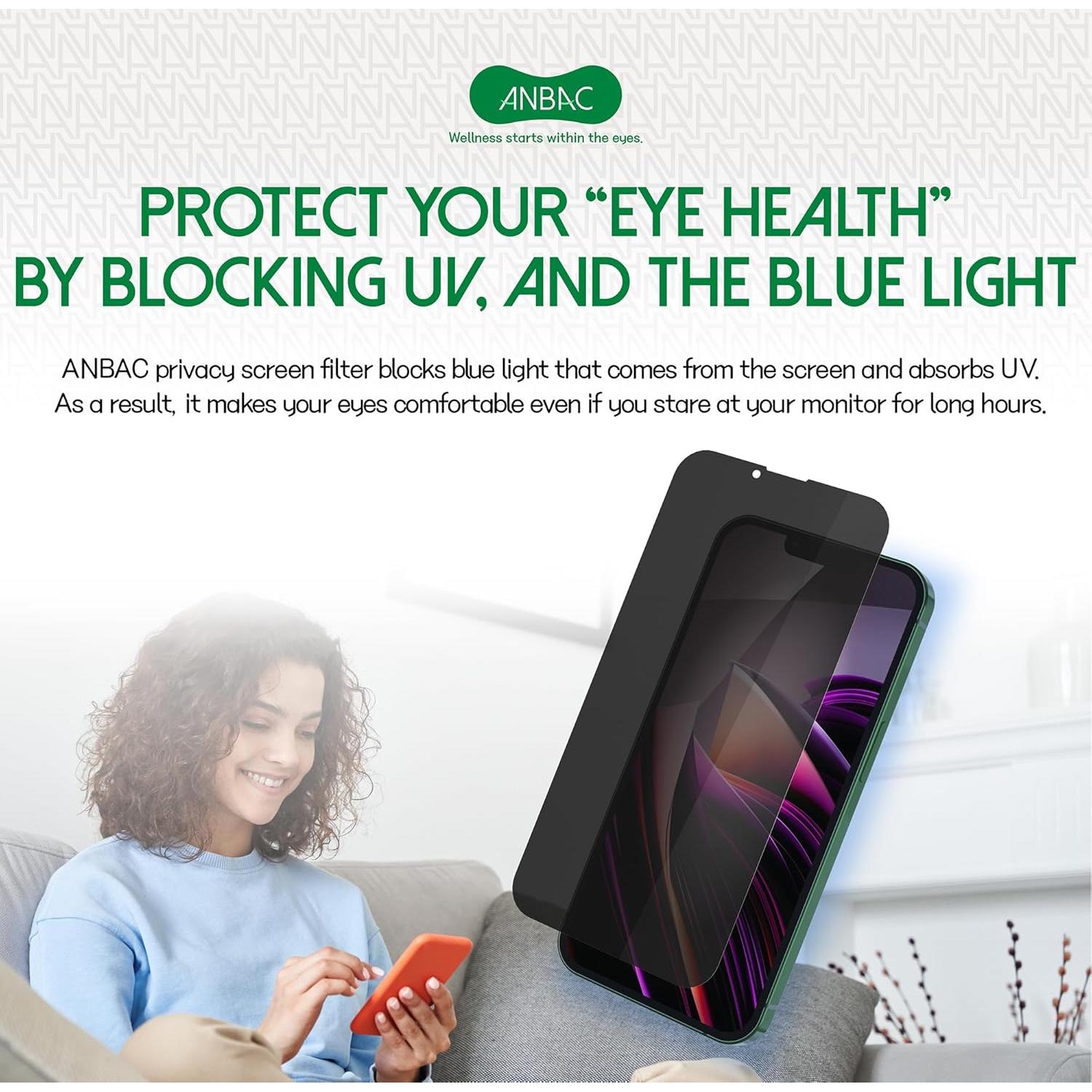 Protector de Pantalla Privado ANBAC para iPhone 14/13/13Pro 6.1"