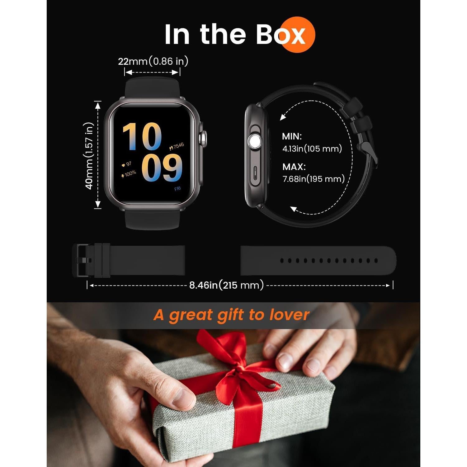 Reloj Inteligente RUXINGX G62 Negro 1.85" 5ATM Fitness