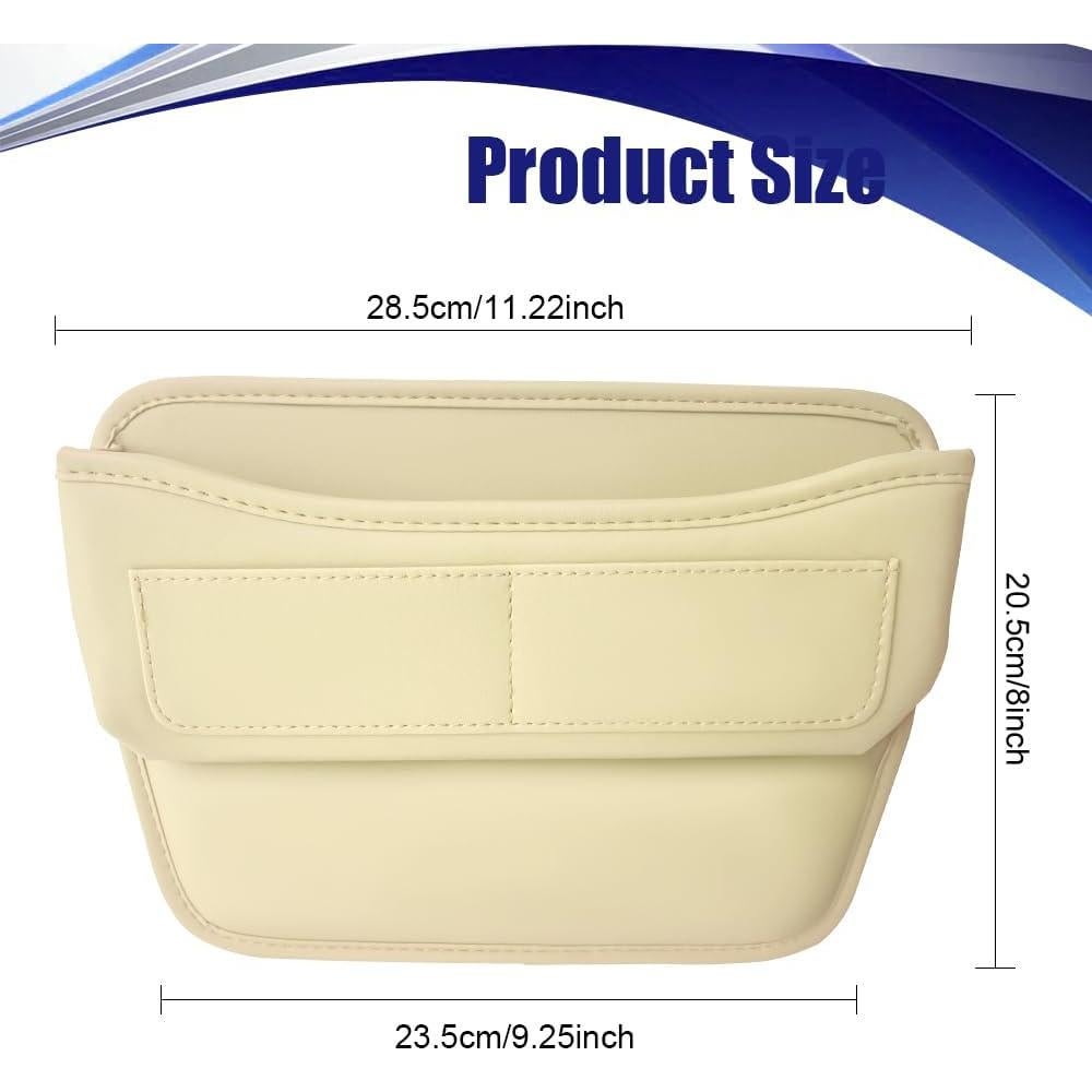 Organizador de Espacio para Asiento de Auto PACLVIO Beige Cuero