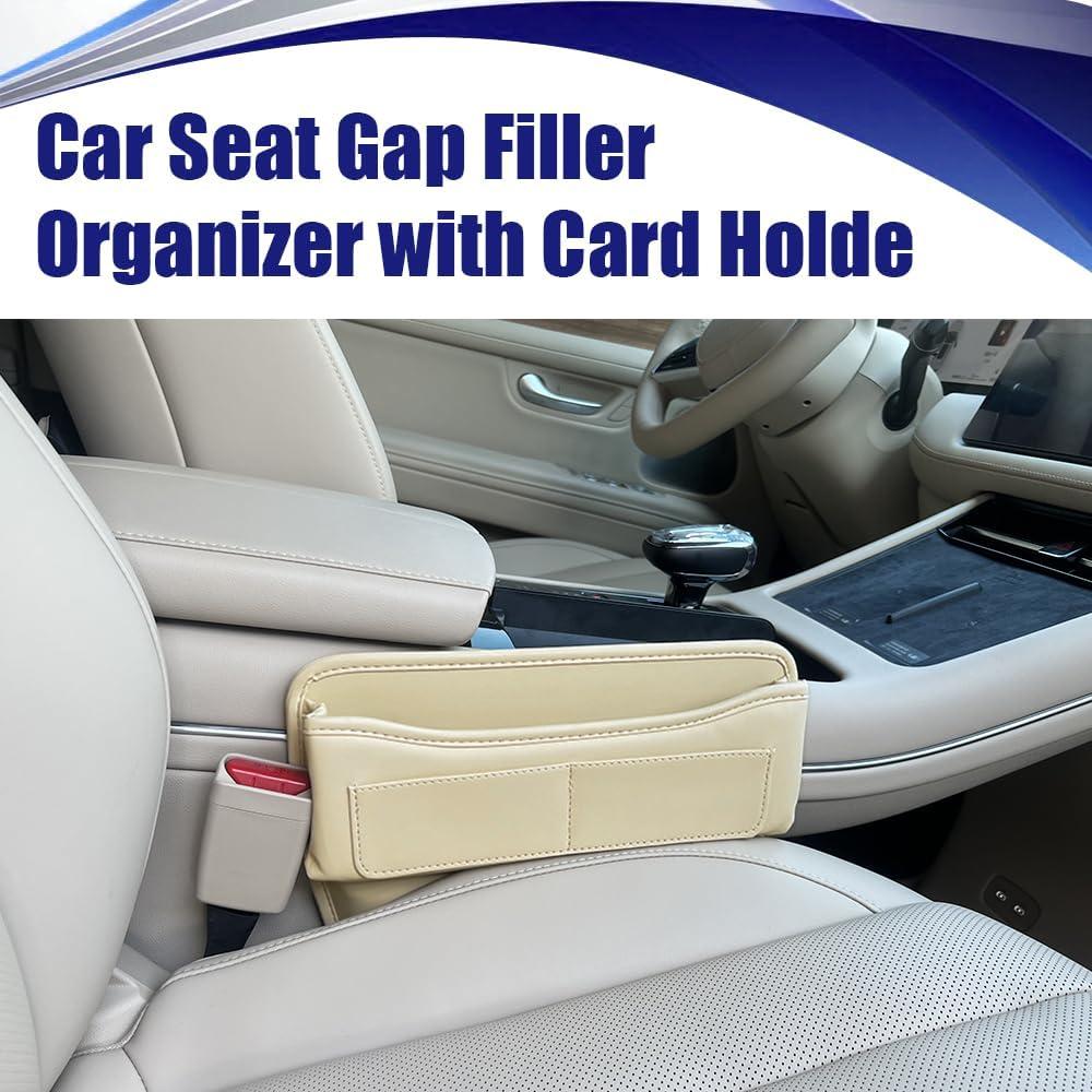 Organizador de Espacio para Asiento de Auto PACLVIO Beige Cuero