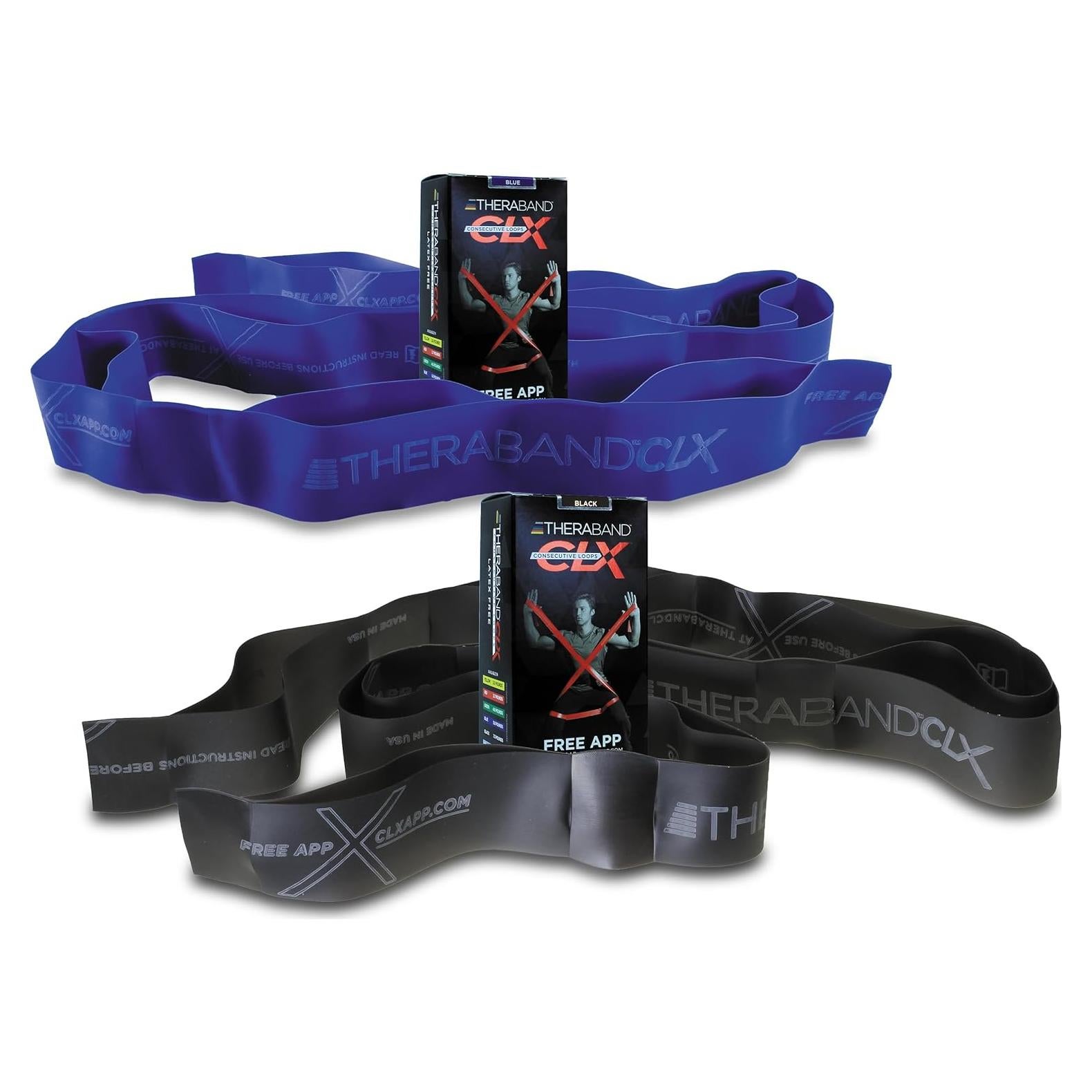 Banda de Resistencia THERABAND CLX 5 Pies Azul/Negro Extra Pesado