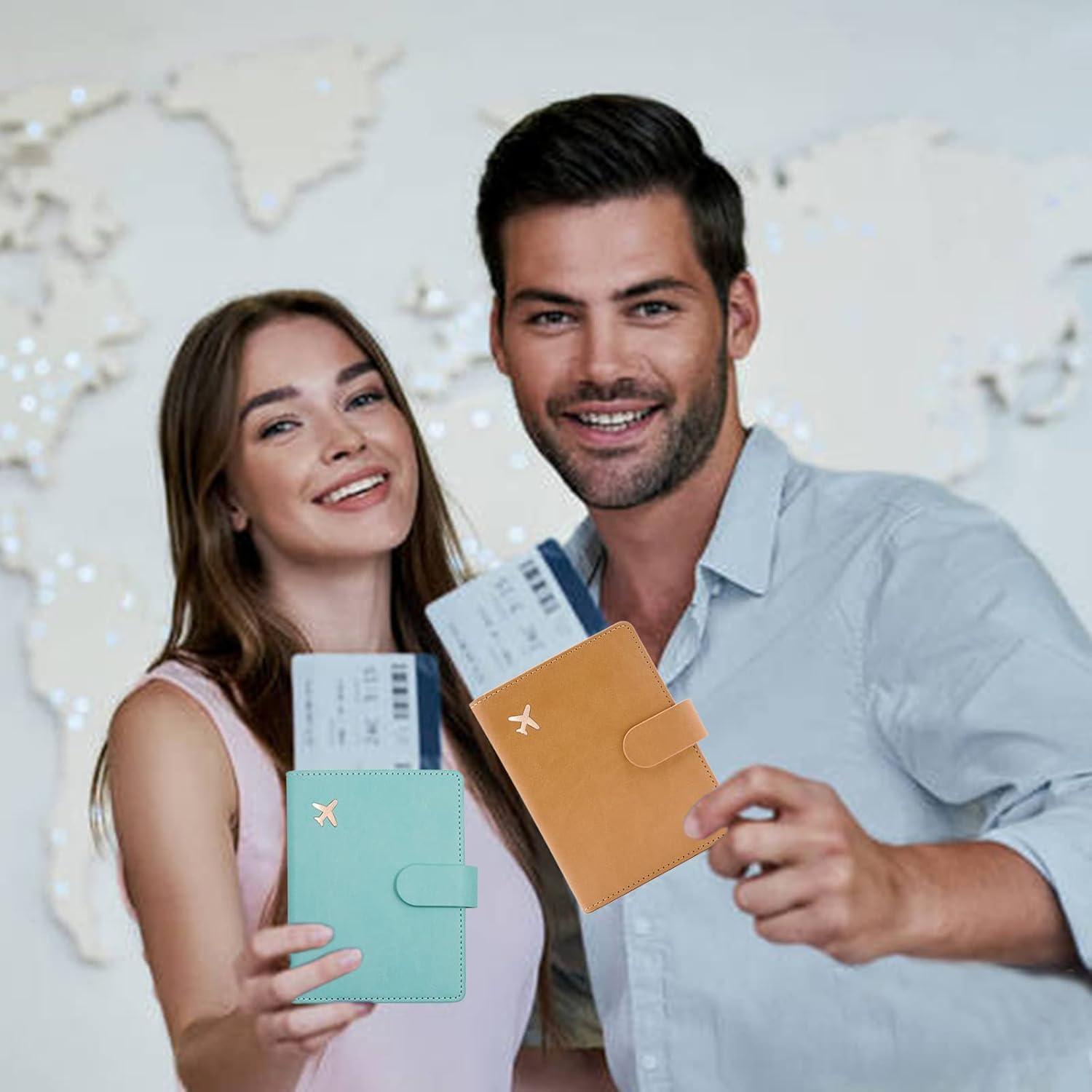 Portafolio de Pasaporte Deziliao Verde Aqua con Bloqueo RFID