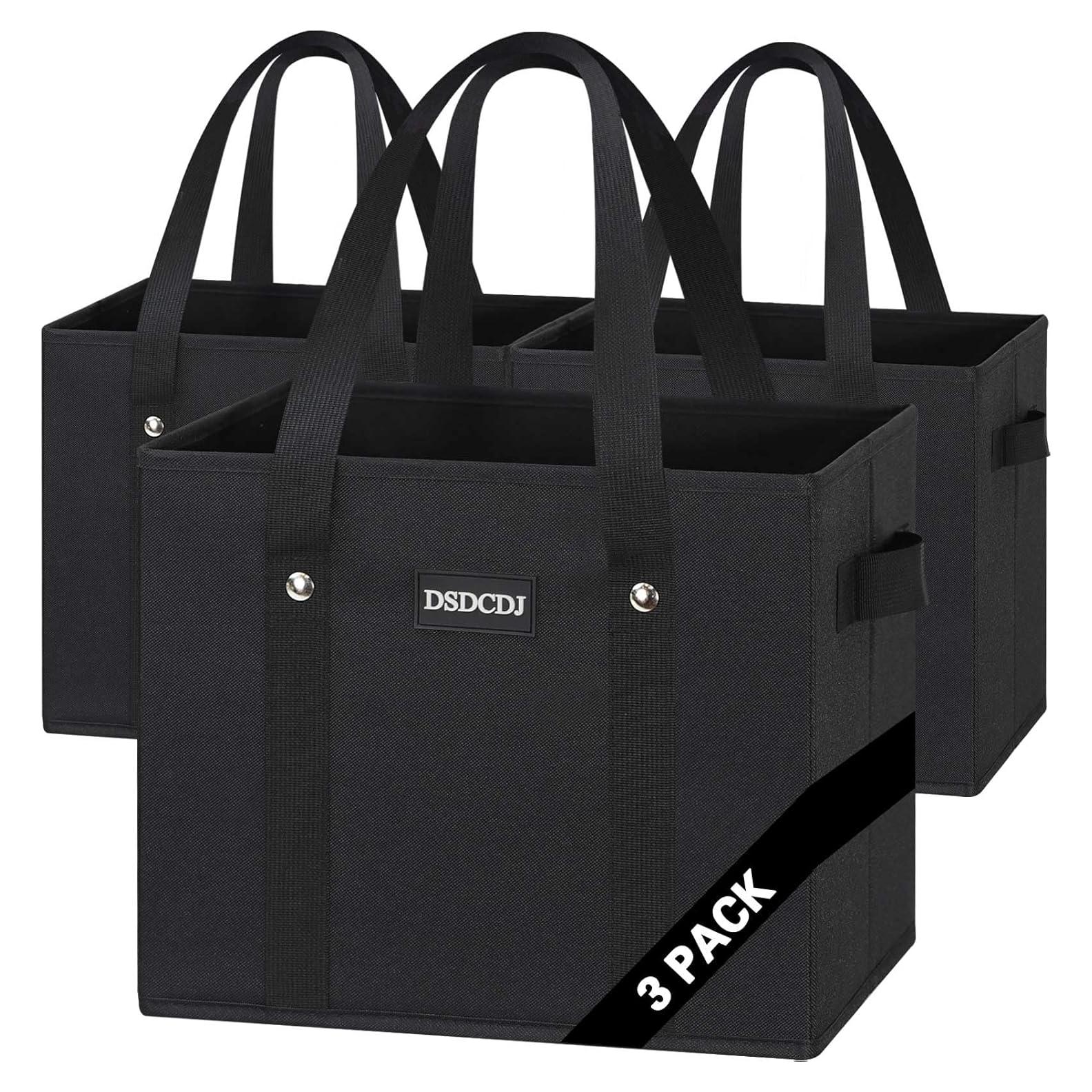 Bolsas de Compras Reutilizables DSDCDJ 3 Pack Alta Resistencia 33x26x28cm