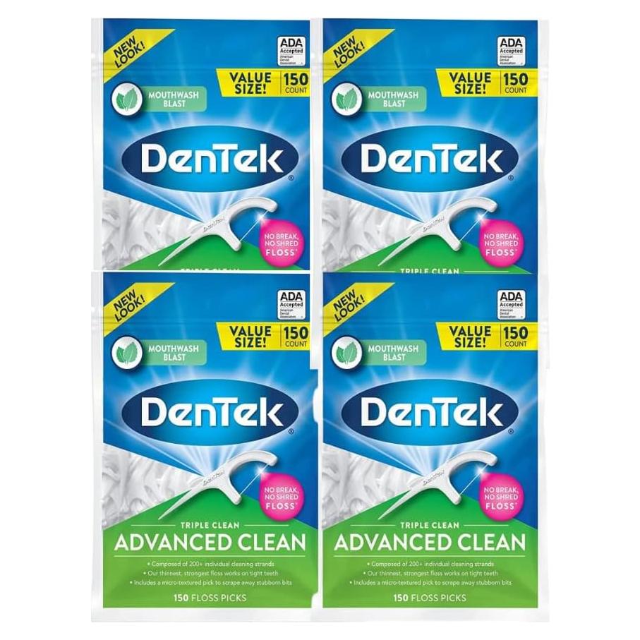 Palillos de Hilo Dental DenTek Triple Clean Avanzado 150 Unidades
