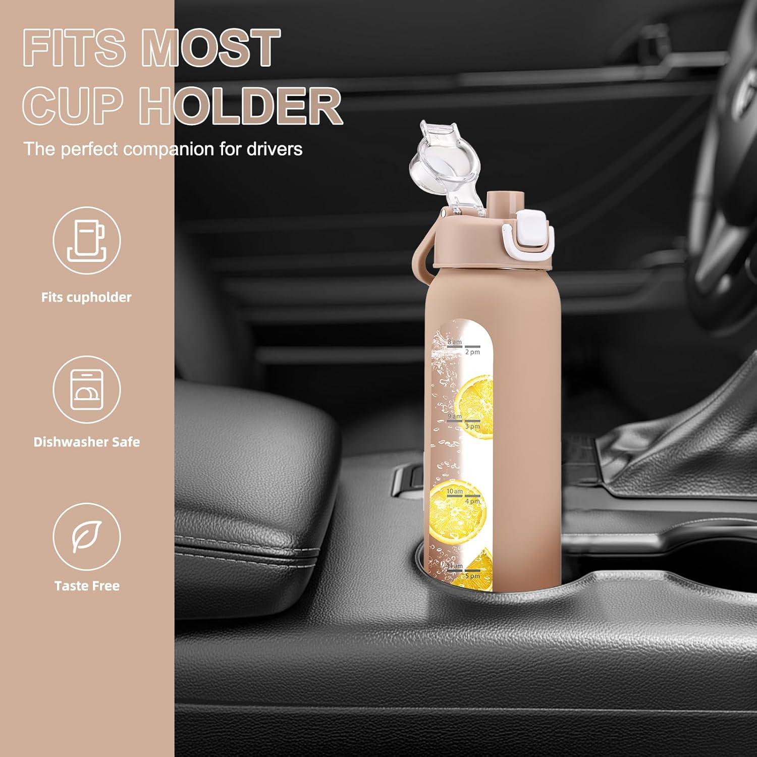 Botella de Agua de Vidrio Chunmo 710ml con 2 Tapas y Manga