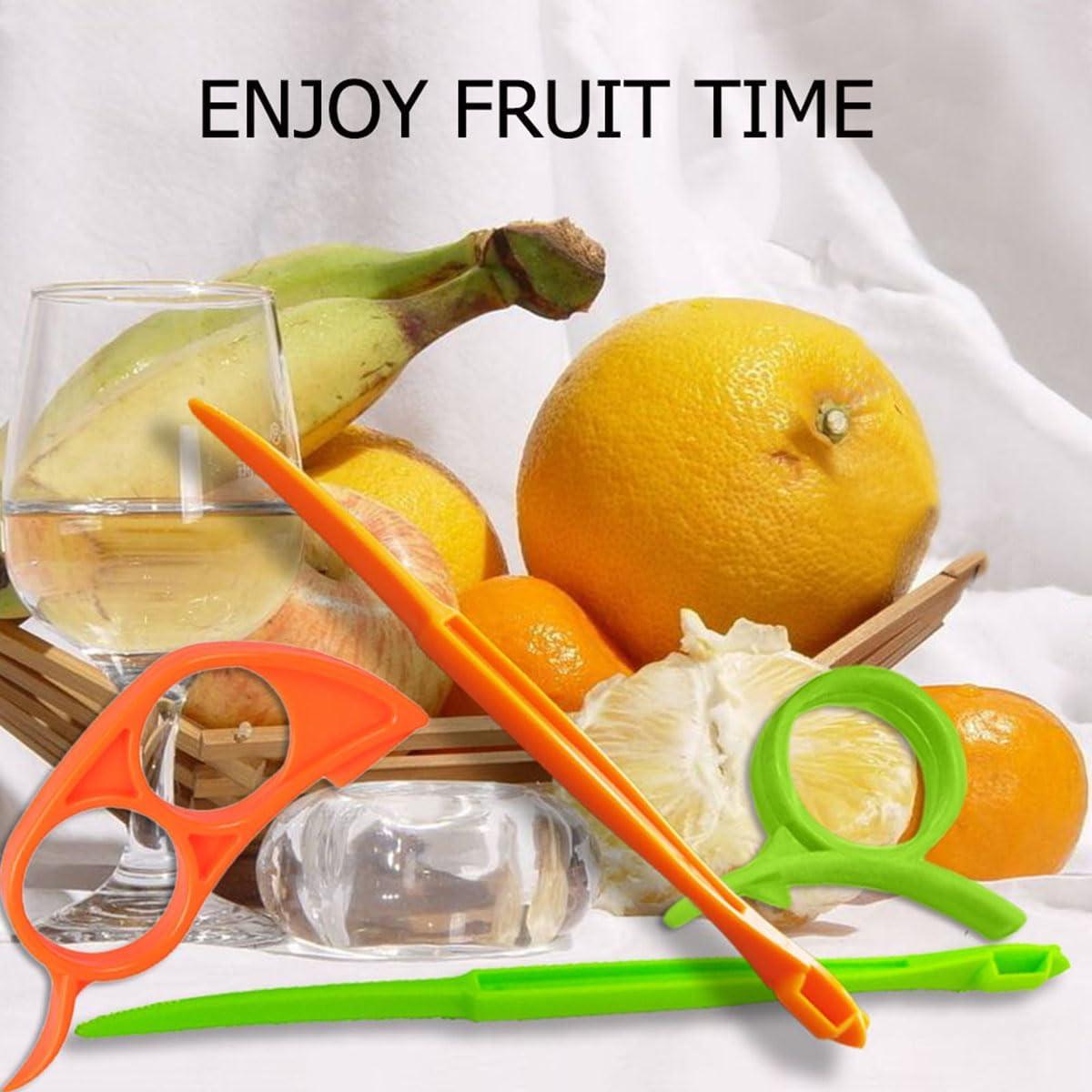 Orange Peeler Tools Citrus Peel Cutter Plastic Easy Fruit Vegetable Slicer Lemon Peeler Opener Remover Fruit Tools Kitchen Accessory Knife Cooking Tool Kitchen Gadget Peelers (Multicolor)